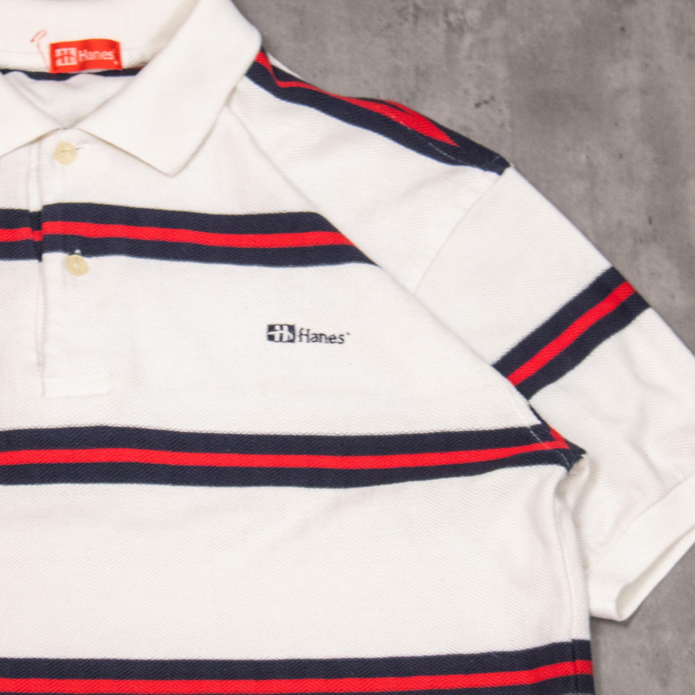 Hanes Vintage VTG 1990's 90's Hanes Stripped Polo Shirt Size US M / EU 48-50 / 2 - 3 Thumbnail