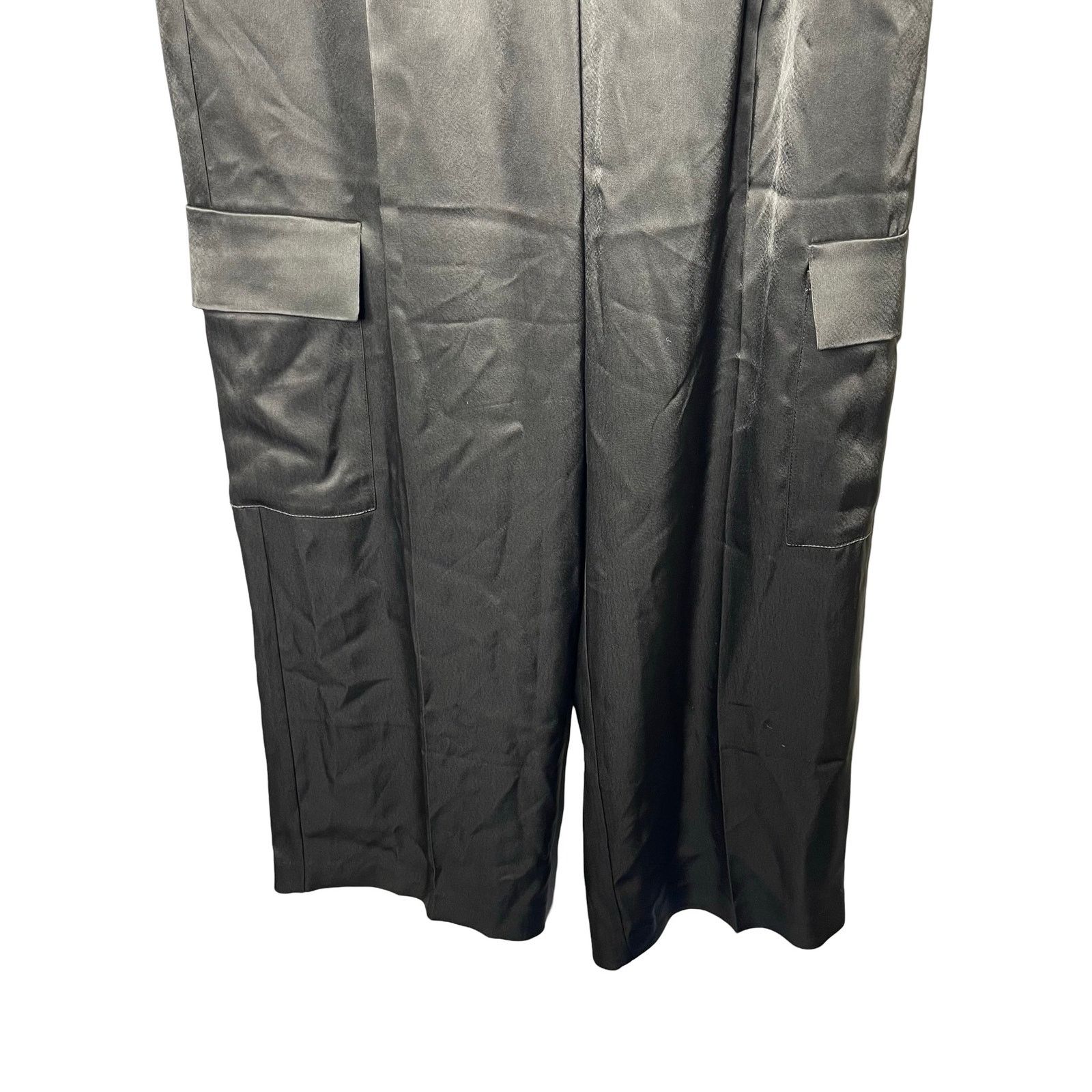 Aritzia NWT Aritzia Babaton Outgoing Army Green Satin Cargo Pants 8 Size 30" / US 8 / IT 44 - 4 Thumbnail