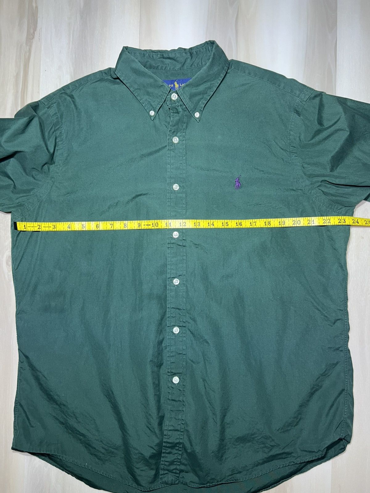 Polo Ralph Lauren Polo Ralph Men's Button Down XL Dark Kelly Green Purple Logo Size US XL / EU 56 / 4 - 6 Thumbnail