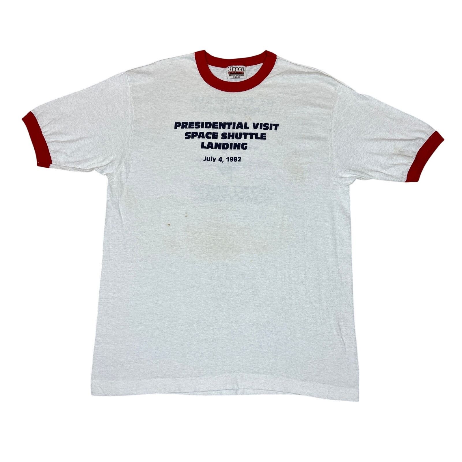 Hanes × Vintage Vintage 1982 Presidential Space Landing Ringer Shirt Large Size US L / EU 52-54 / 3 - 1 Thumbnail