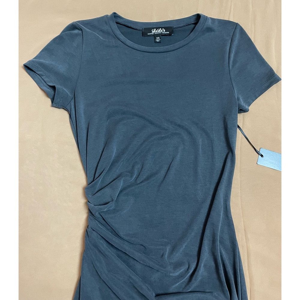 Lulus NWT New Lulu's Grey Bodycon Short Sleeve Midi Dress Size XS Size XS / US 0-2 / IT 36-38 - 9 Thumbnail