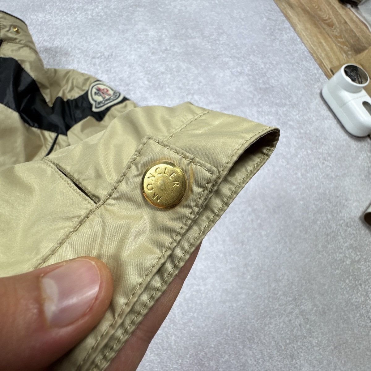 Moncler Women`s Moncler Big Logo Gold Polyester Light Jacket Size 1 Size S / US 4 / IT 40 - 15 Thumbnail