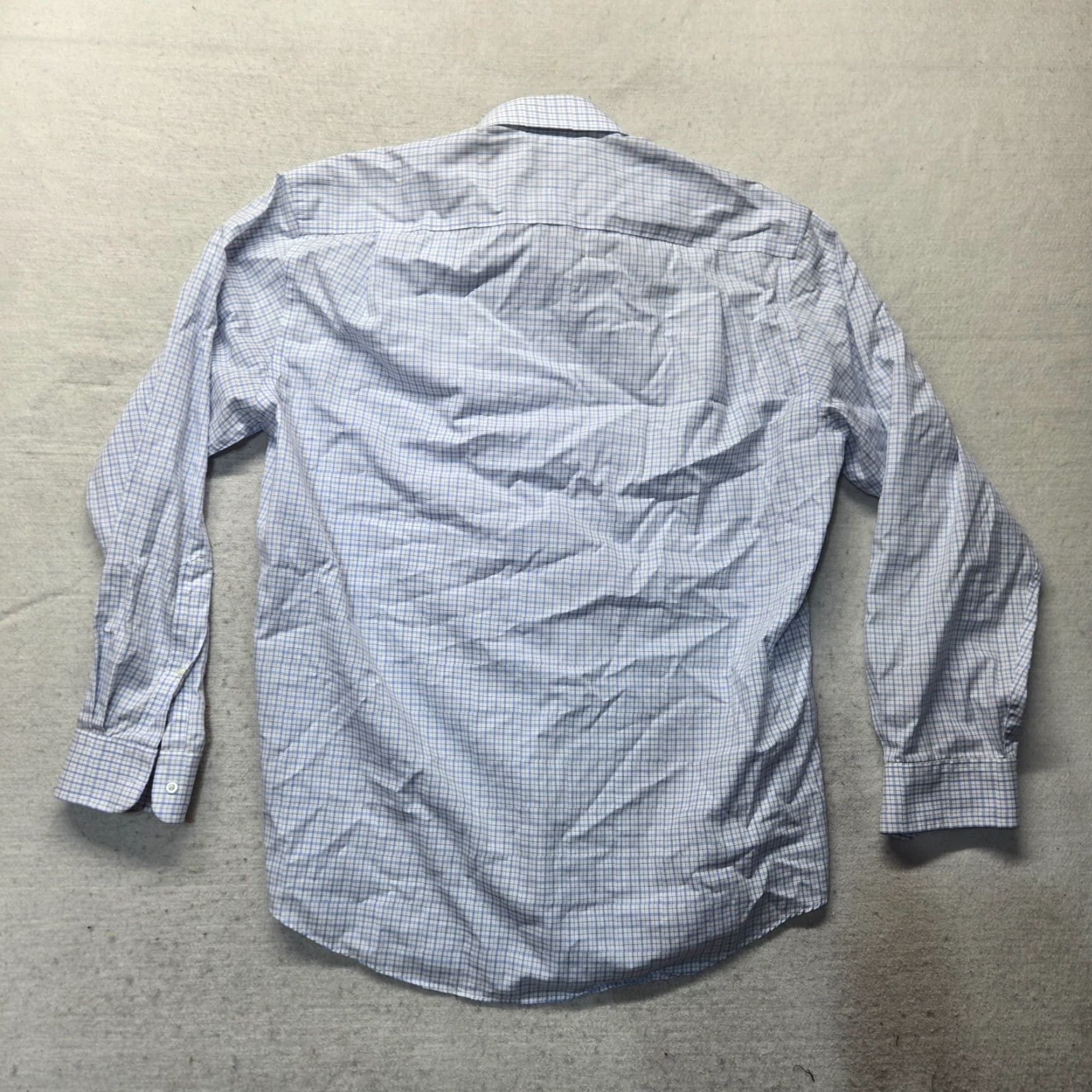 Jos. A. Bank Jos A Bank Traveler Shirt White Blue Check Plaid Button Up Dress Adult Men 16 35 Shirt Men 16 Blue Plaid Button-Up DIY Size 42R - 7 Thumbnail