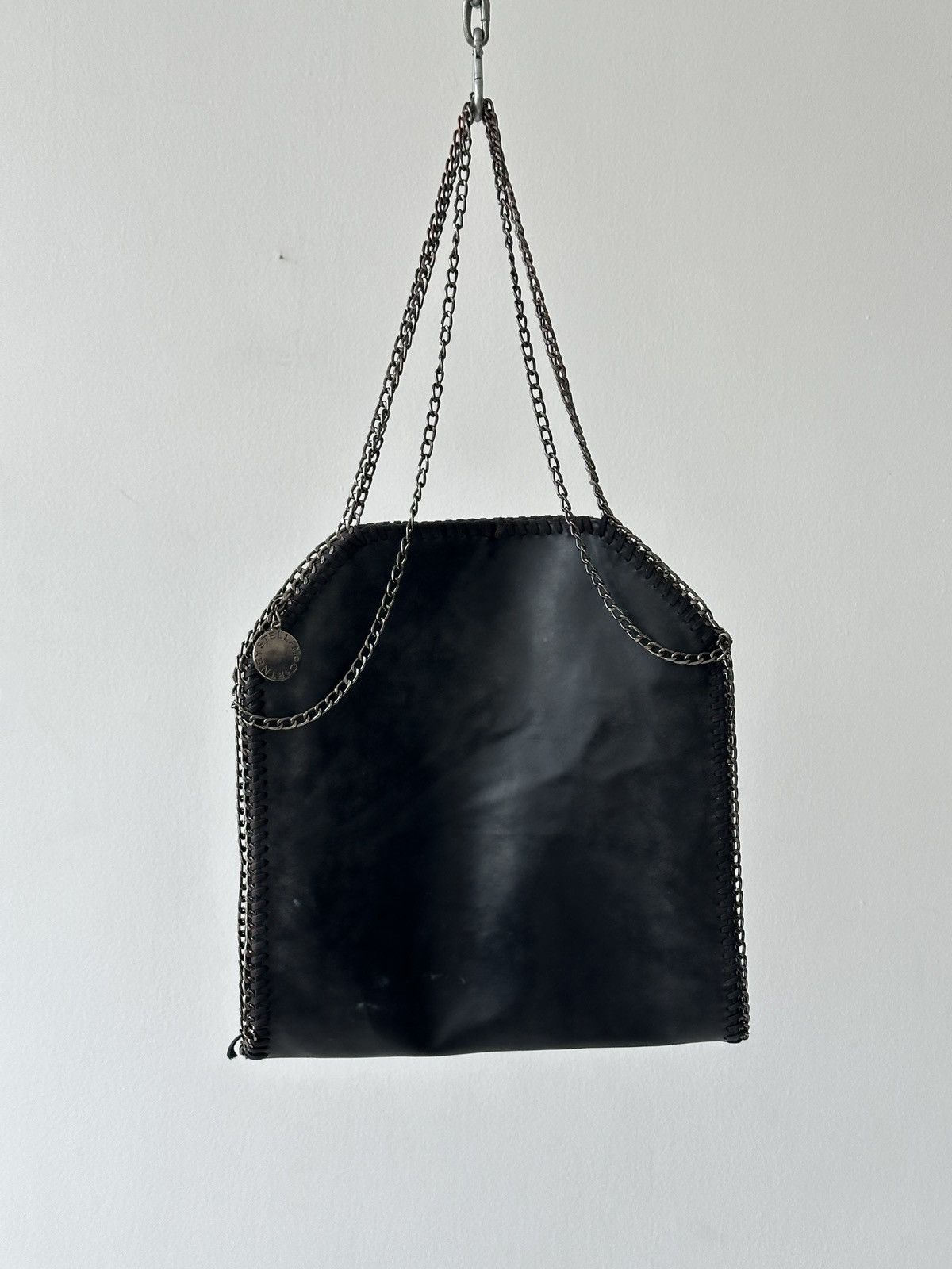 Avant Garde x Stella Mccartney Falabella Leather Faded Tote Shoulder Bag in Black, Women's