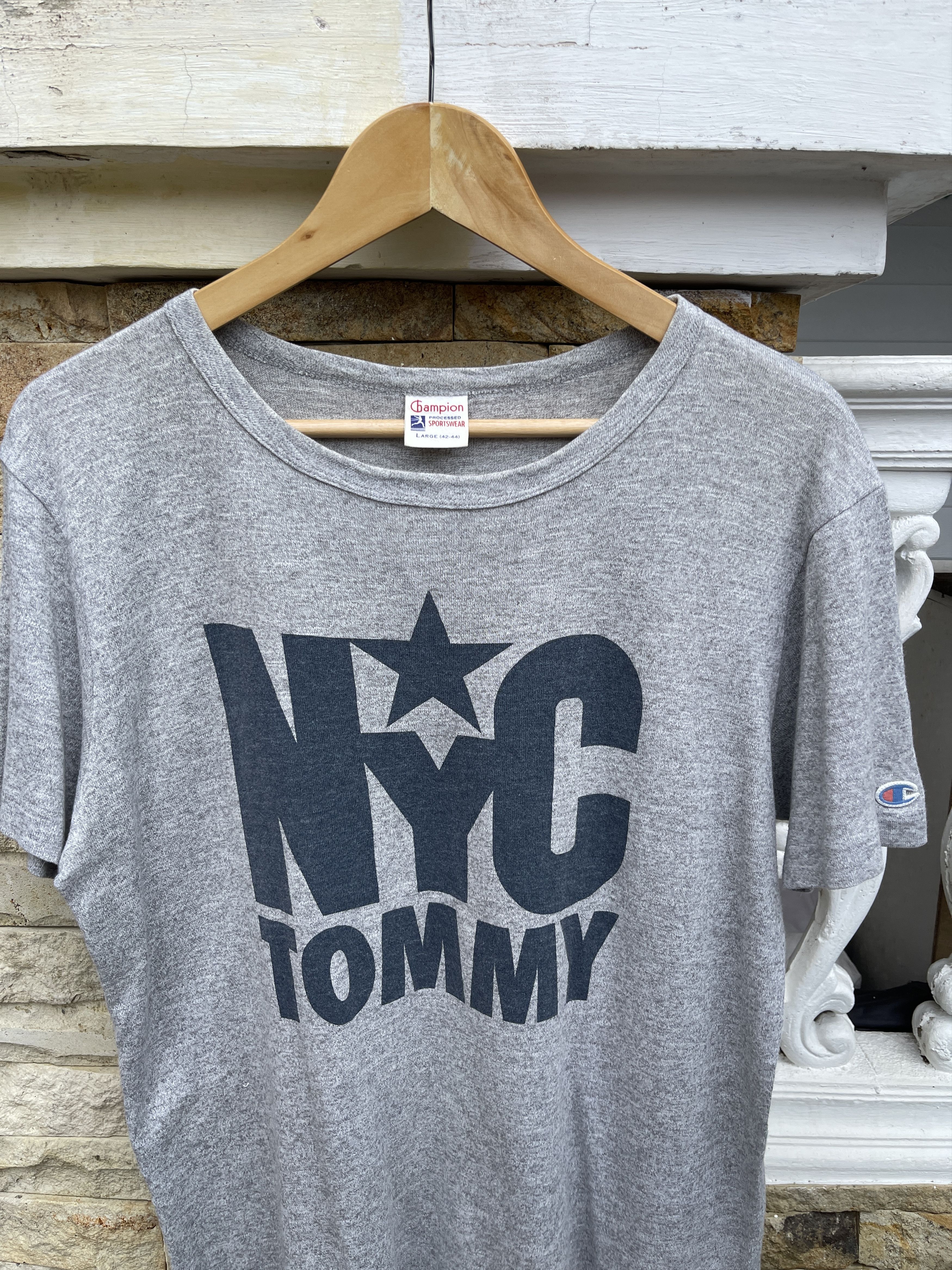 Champion Last Drop🔥Rare🔥Vintage Champion x NYC TOMMY ERD GRUNGE TEE Size US M / EU 48-50 / 2 - 2 Thumbnail