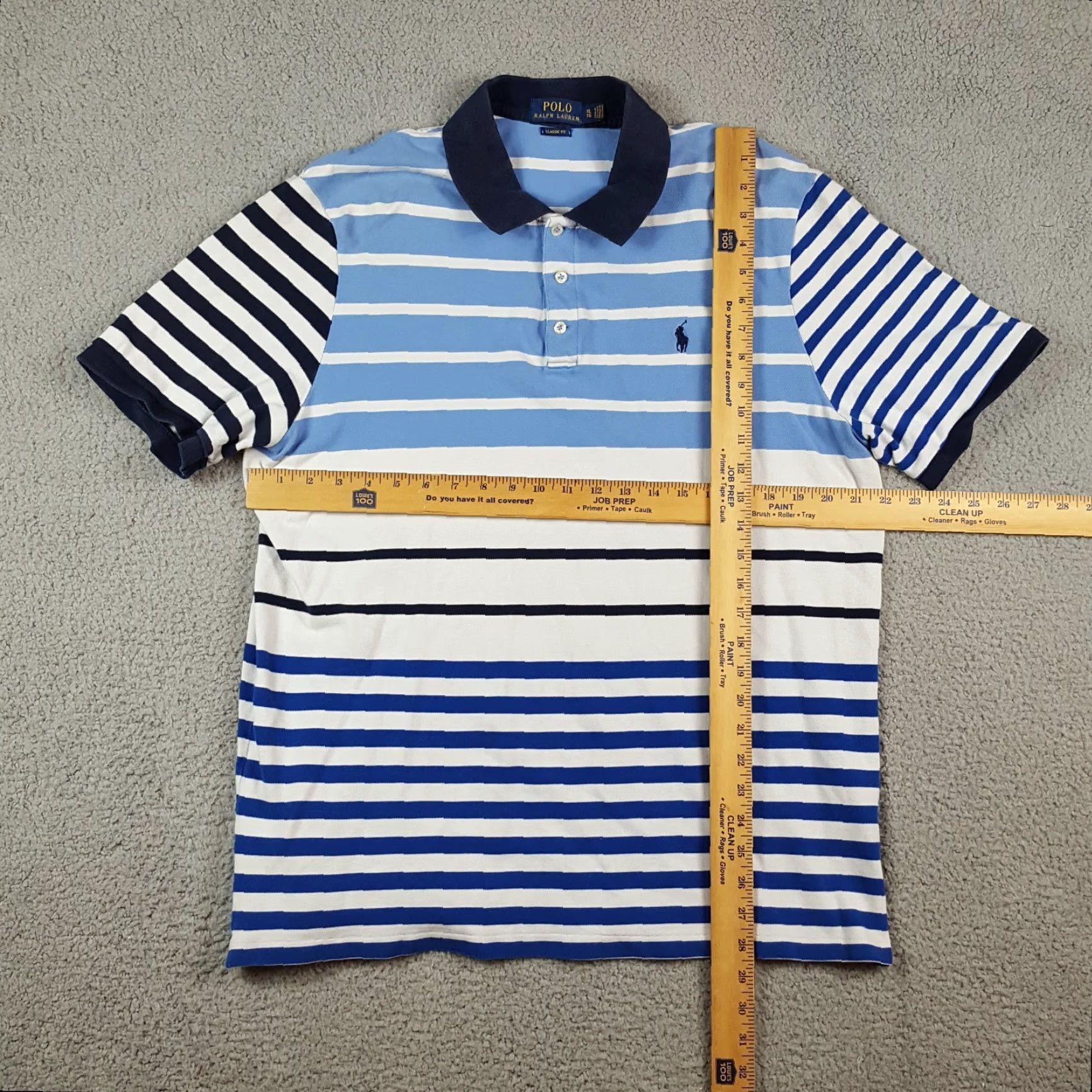 Polo Ralph Lauren Vintage Polo Ralph Lauren Polo Shirt Men XL Blue Striped Short Sleeve Preppy 90s Golf Logo Size US XL / EU 56 / 4 - 7 Thumbnail