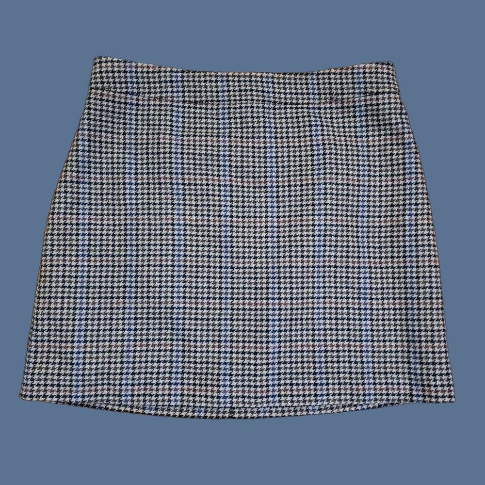 J.Crew J.Crew Skirt Womens 16 Brown Houndstooth Wool Blend Lined Side Zip Size 38" / US 16 / IT 52 - 1 Thumbnail