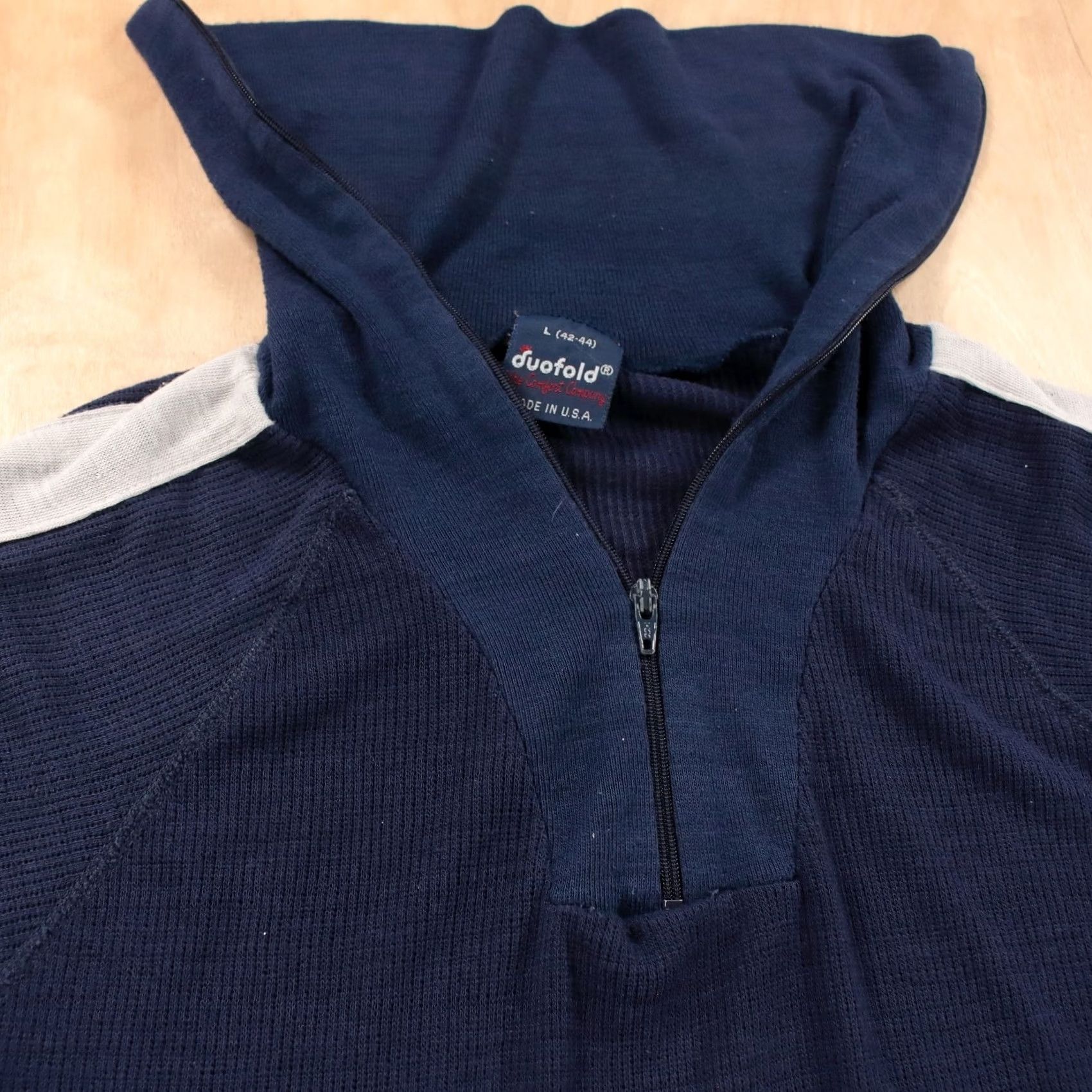 Layer 8 VINTAGE Duofold Shirt L Blue vtg usa made base layer active wear zip 80s 90s Size US L / EU 52-54 / 3 - 3 Thumbnail