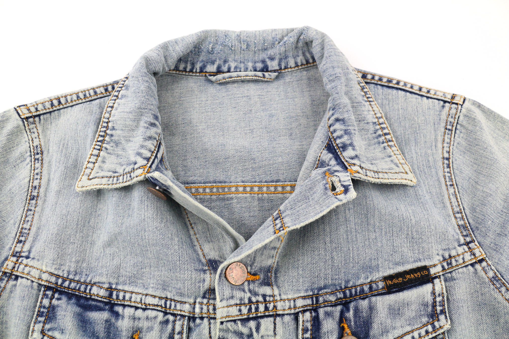 Nudie Jeans TERRY S Denim Bleach Washed Cotton Buttoned Jacket 80760 Size US S / EU 44-46 / 1 - 4 Thumbnail