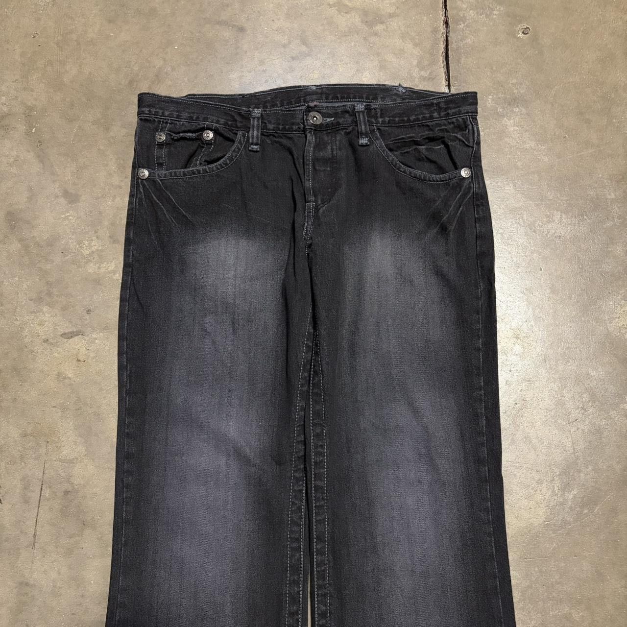 Vintage Vintage Low Rise Boot Cut Denim Jeans Black Faded Grunge Y2K Size US 38 / EU 54 - 3 Thumbnail