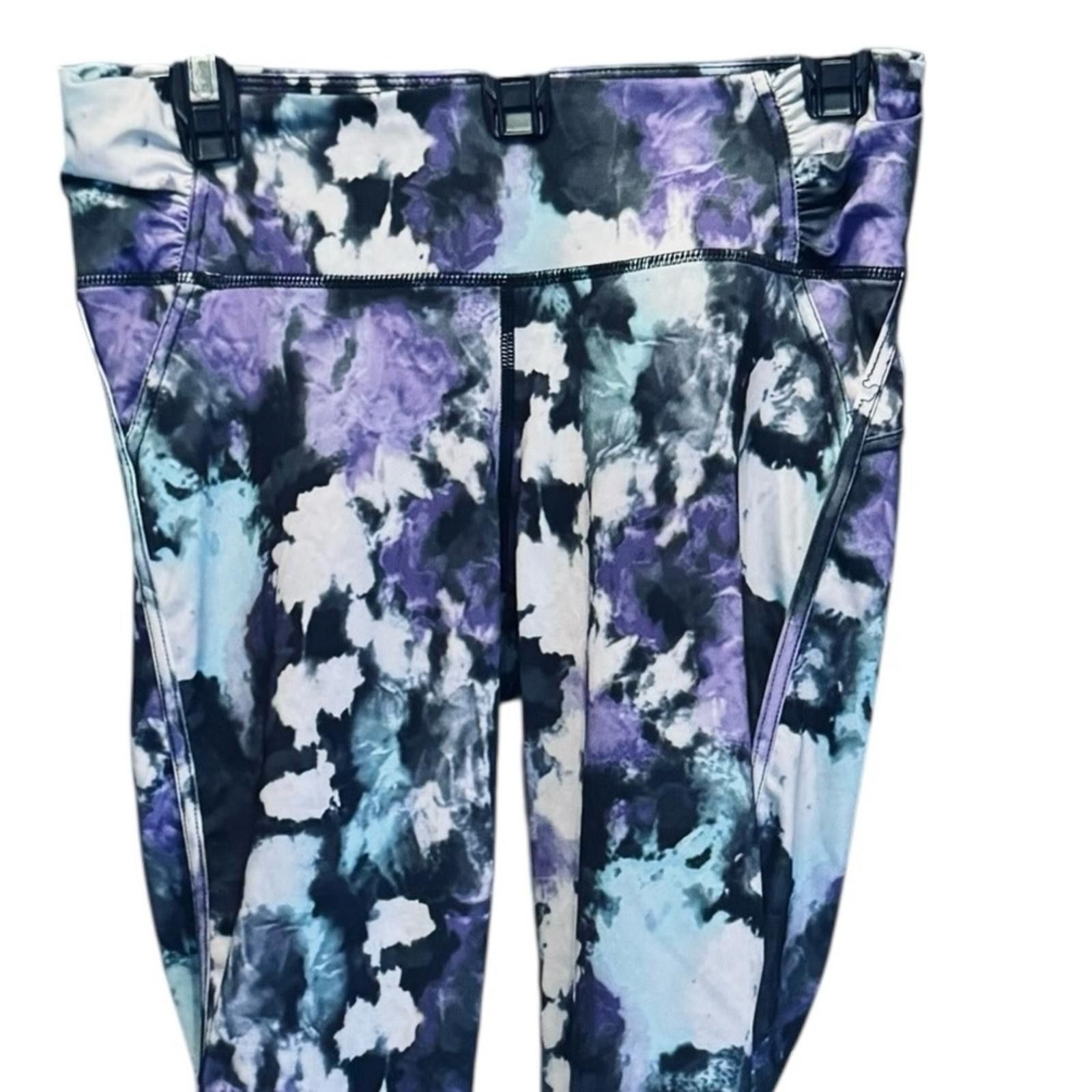 Free Country Free Country Women's Abstract Leggings - Blue and Purple Size 32" / US 10 / IT 46 - 4 Thumbnail
