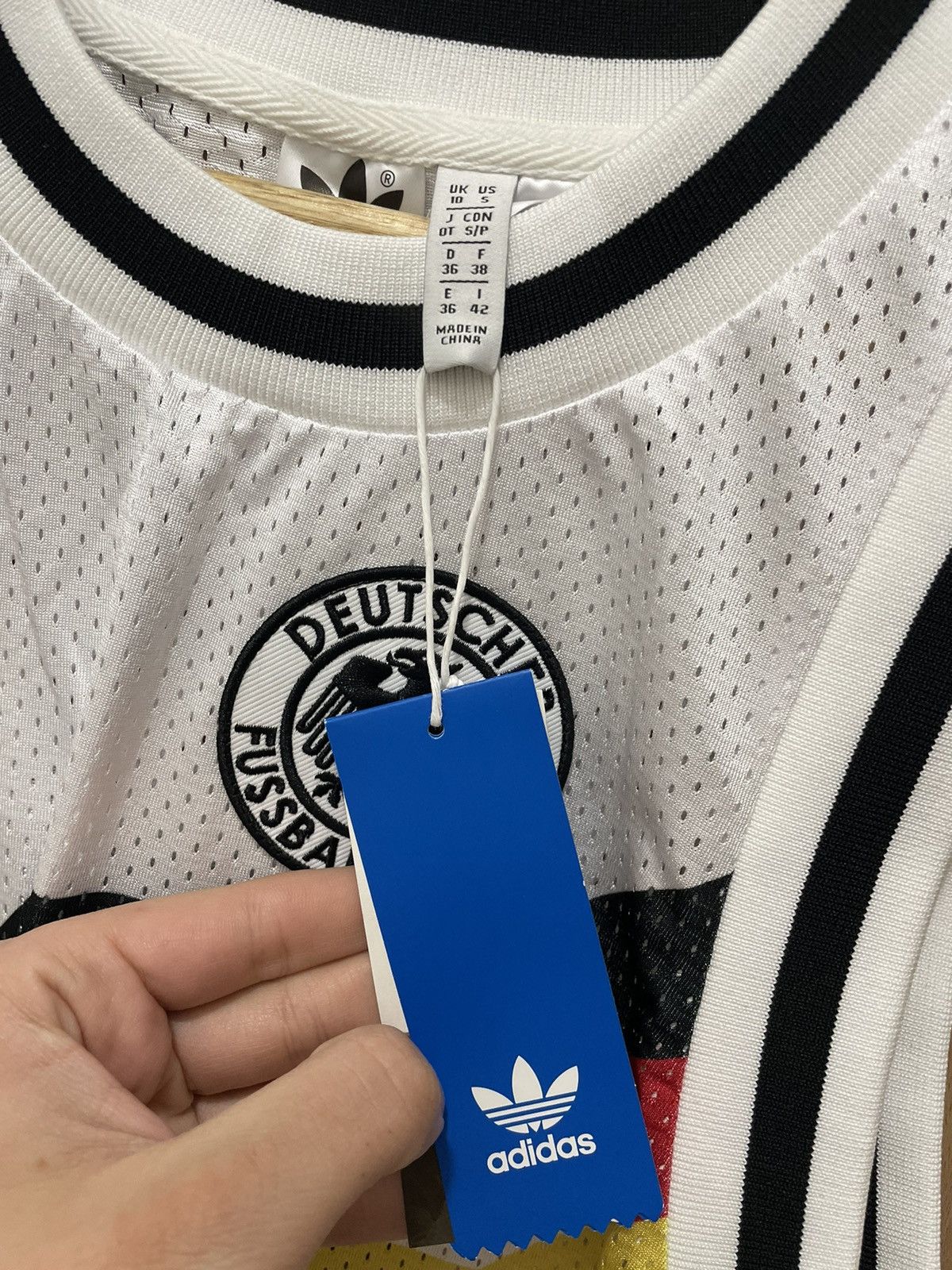 Adidas × Vintage ADIDAS Germany National Soccer Team #10 Tank Dress White Bl Size S / US 4 / IT 40 - 6 Thumbnail