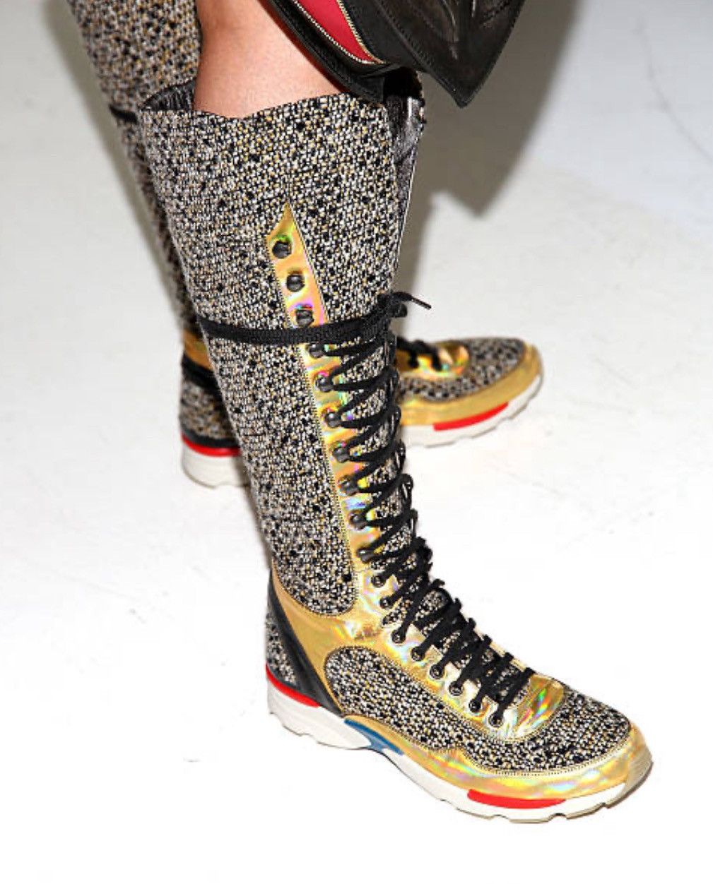 Chanel CHANEL Fall 2014 Tweed High Top Sneakers Boots Rare Size US 5 / IT 35 - 7 Thumbnail