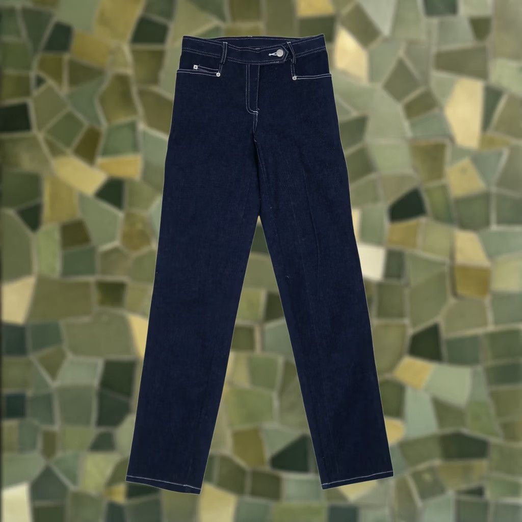 Vintage VINTAGE BCBG Jeans Dark Wash Blue Denim Mid Rise Slim Fit 4 Womens 90s Shoes? Size 27" / US 4 / IT 40 - 1 Thumbnail