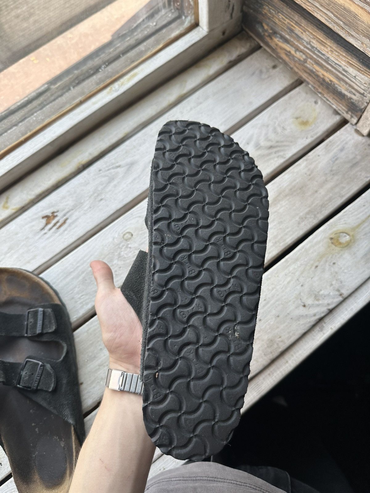 Birkenstock 🚨Vintage Birkenstock 46 black Luxe Sandals rare slides Size US 13 / EU 46 - 12 Thumbnail