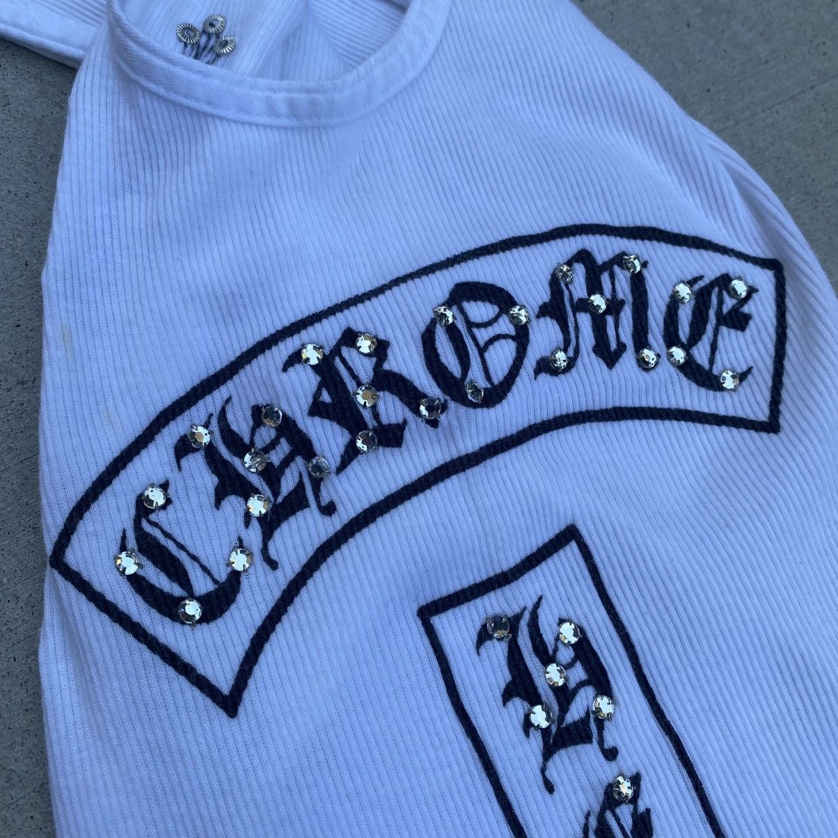 Chrome Hearts Chrome Hearts Swarovski T Bar Tank Top Small Size US S / EU 44-46 / 1 - 8 Thumbnail