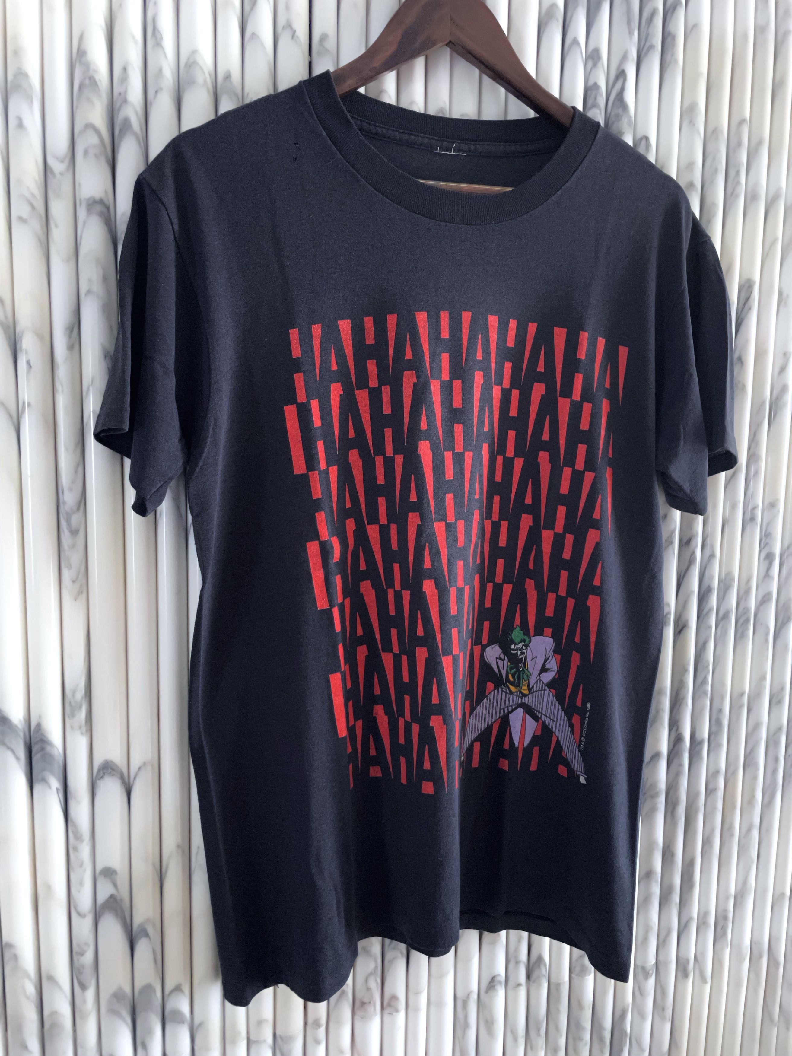 Vintage 1989 SINGLE STITCH HAHAHA JOKER CARTOON LOOPWHEEL T SHIRT Size US M / EU 48-50 / 2 - 2 Thumbnail
