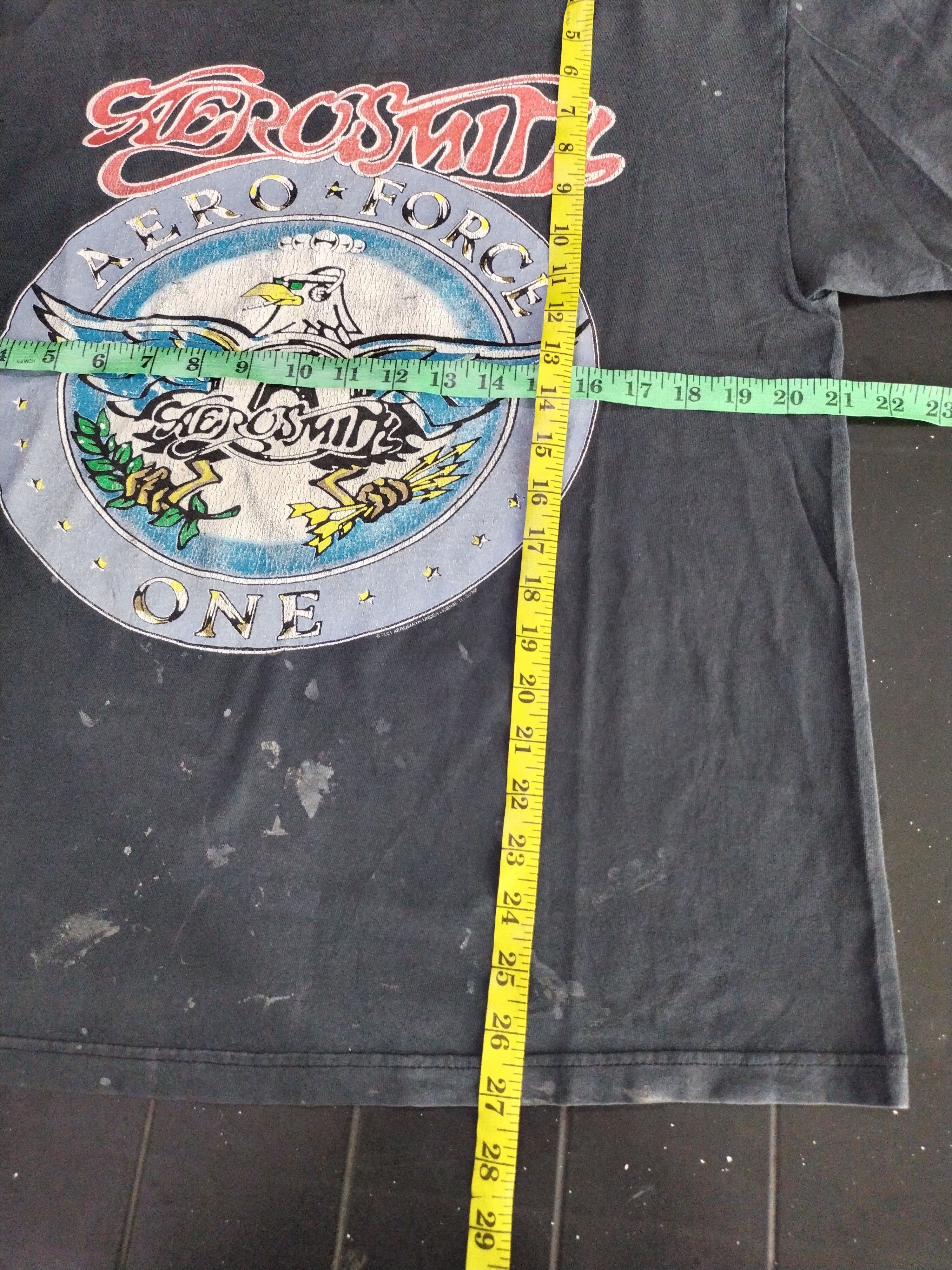 Aerosmith 00's Vintage Aerosmith Aero Force One Distressed Sun Faded Size US M / EU 48-50 / 2 - 14 Thumbnail
