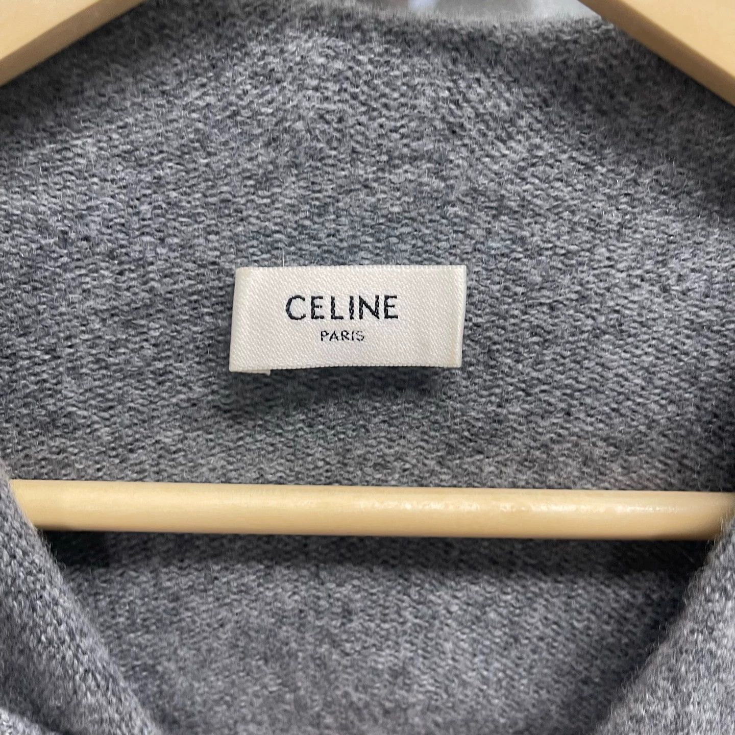 Celine Celine Gray Drawstring Letter Logo Wool Sweatshirt L Size L / US 10 / IT 46 - 3 Thumbnail