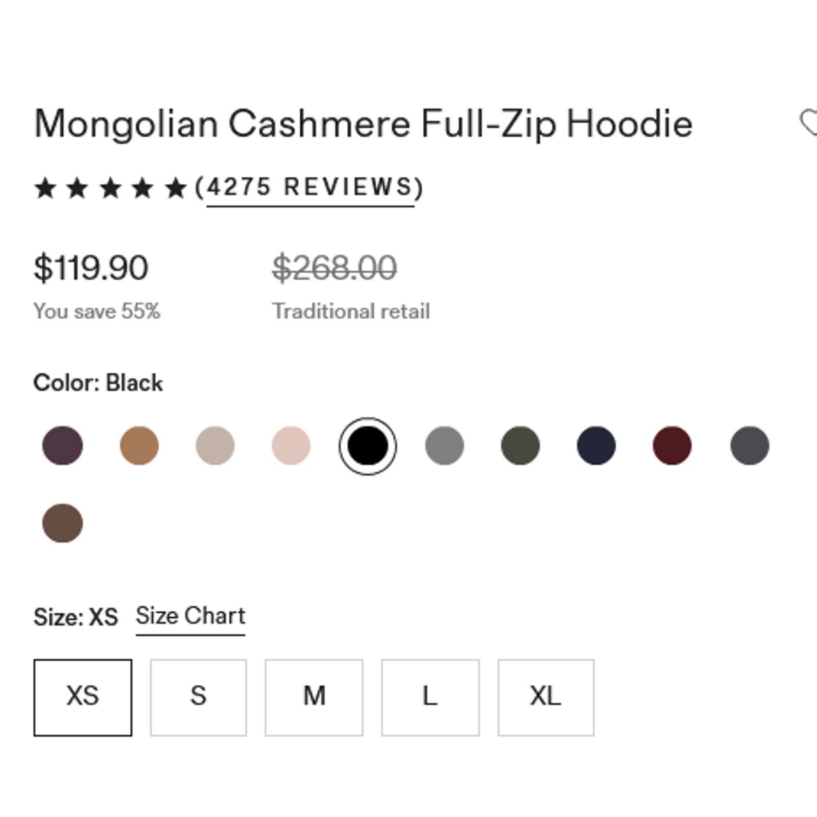 Quince Quince Mongolian Cashmere Full-Zip Hoodie Teak Size XL NWT Size XL / US 12-14 / IT 48-50 - 7 Thumbnail
