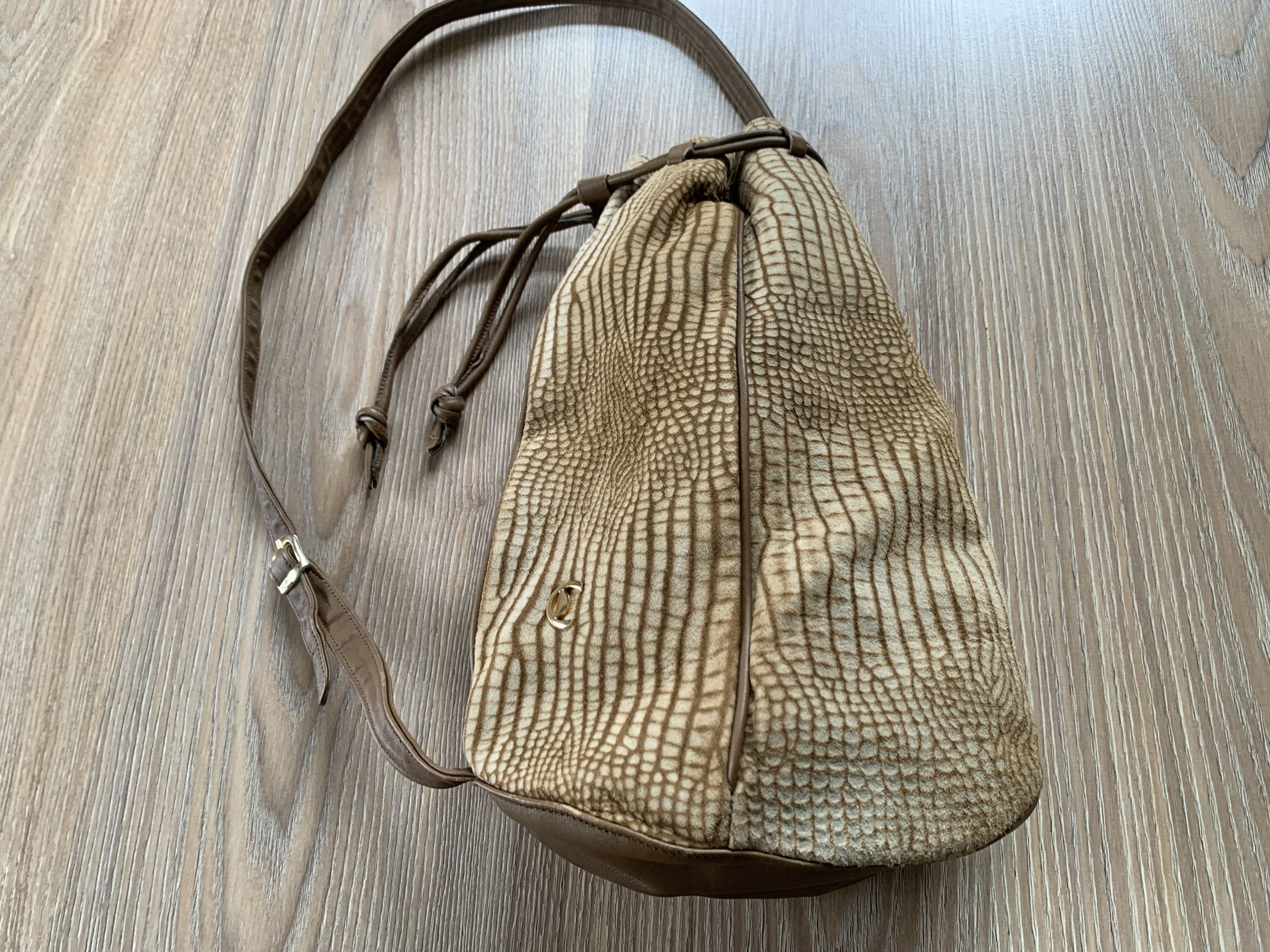 Other Rare Vintage Castioni Lizard Suede Crossbody Drawstring Bag Size ONE SIZE - 4 Thumbnail