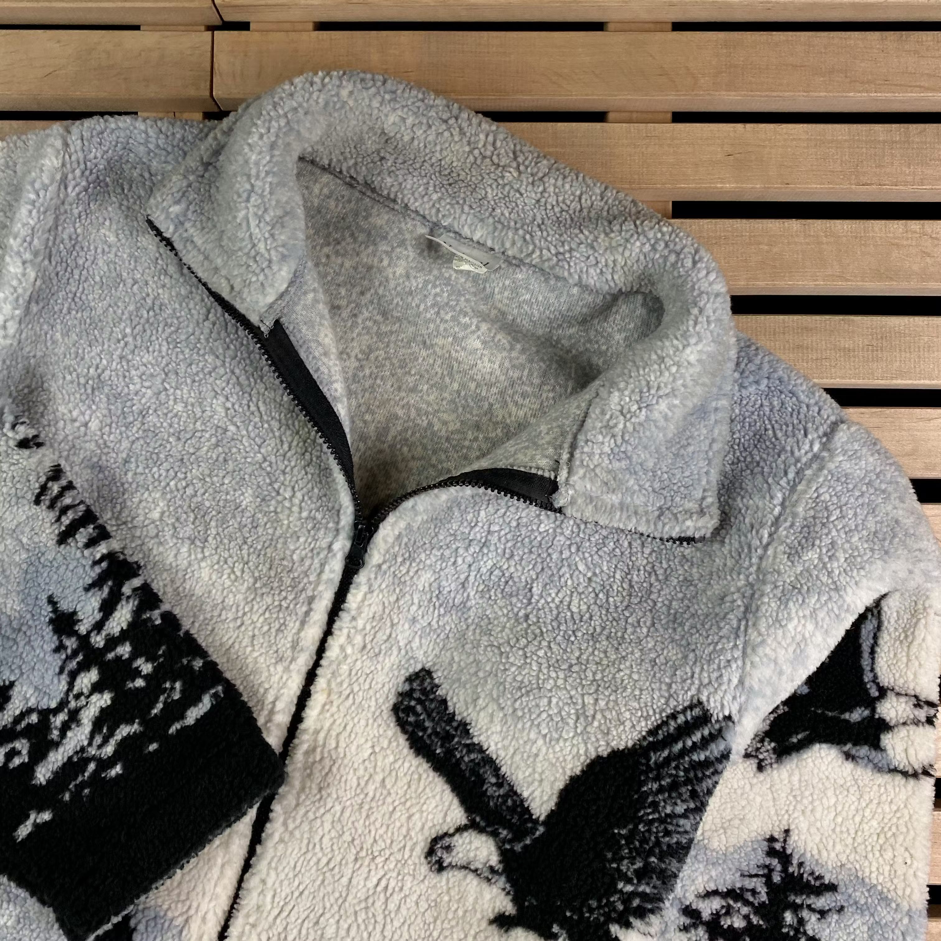 Vintage Men’s Outdoor Fleece Zip Bomber Full Print Size L Size US L / EU 52-54 / 3 - 2 Thumbnail