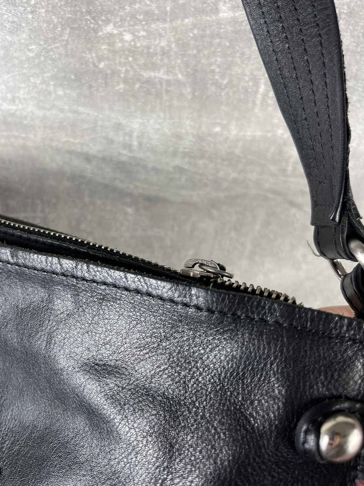 Sisley Black Leather Baguette Shoulder Bag Y2K 00s Rectangular Size ONE SIZE - 14 Thumbnail