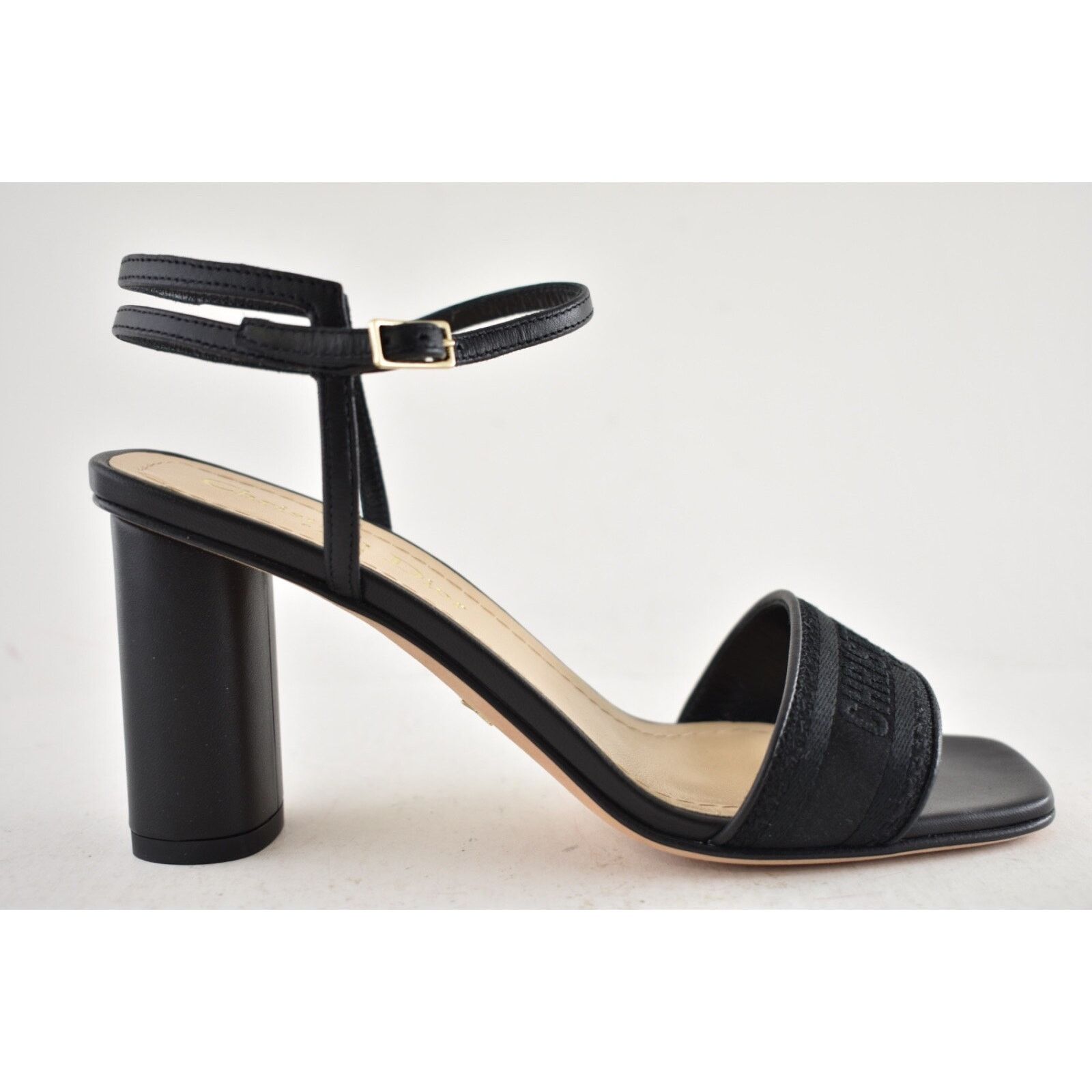 Dior Dior Dway Heeled Sandal Embroidered Satin Black Ankle Size US 5 / IT 35 - 2 Thumbnail