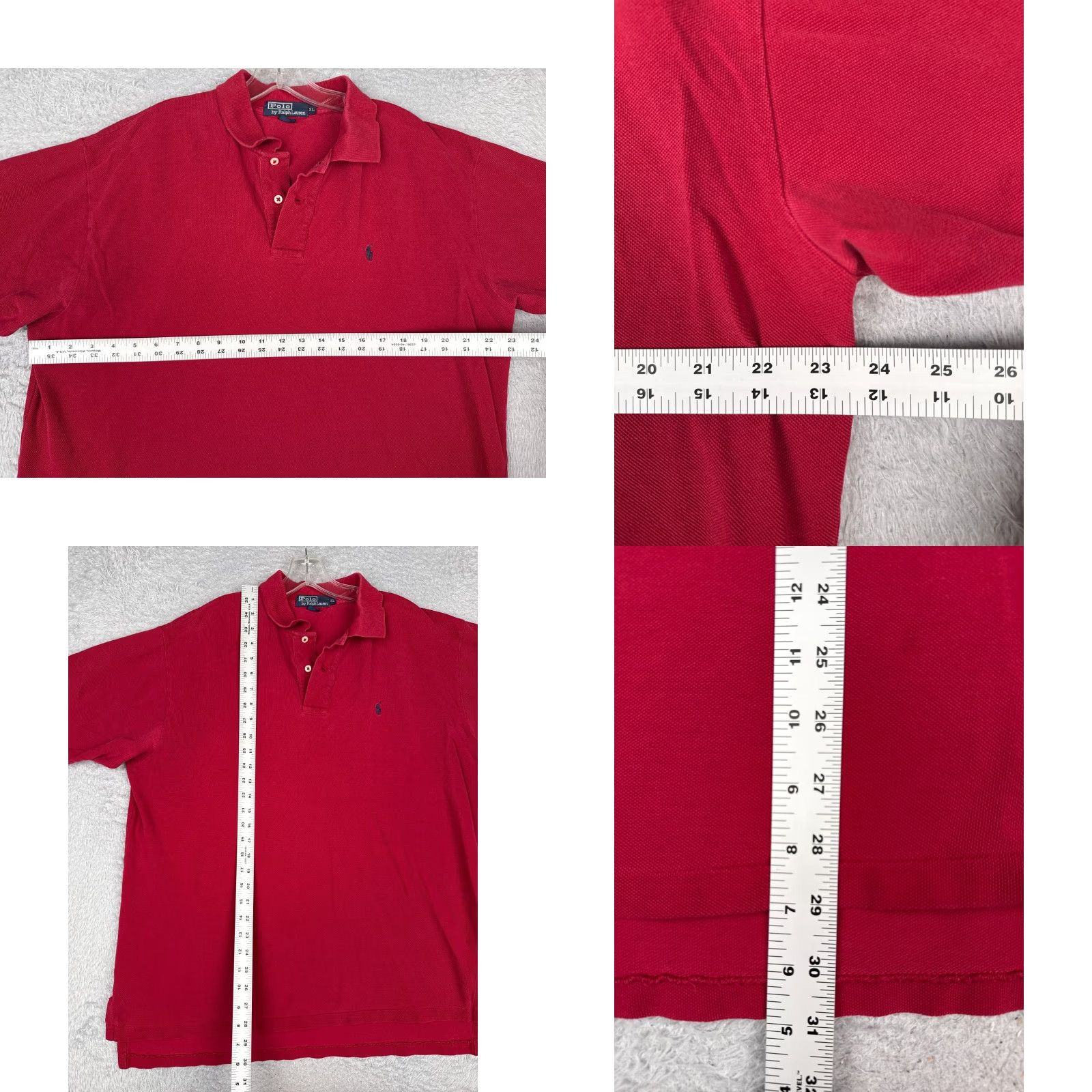 Ralph Lauren VINTAGE Ralph Lauren Polo Shirt Men XL Red Short Sleeve 100% Cotton Logo Embroidered Slim Fit Casual Sports Polo Size US XL / EU 56 / 4 - 8 Thumbnail