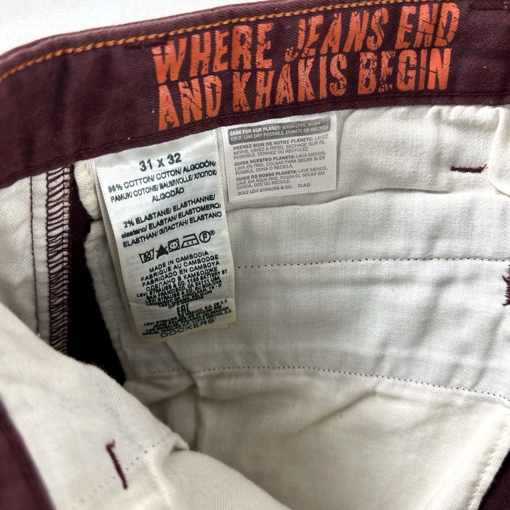 Dickies Dickies Alpine Chino Pants Mens 31x32 Burgundy Red 874 Regular Pants Mens 31 32 Burgundy Ak Alpine Chino Pants Dickies 874 Mens Red Size US 31 - 8 Thumbnail