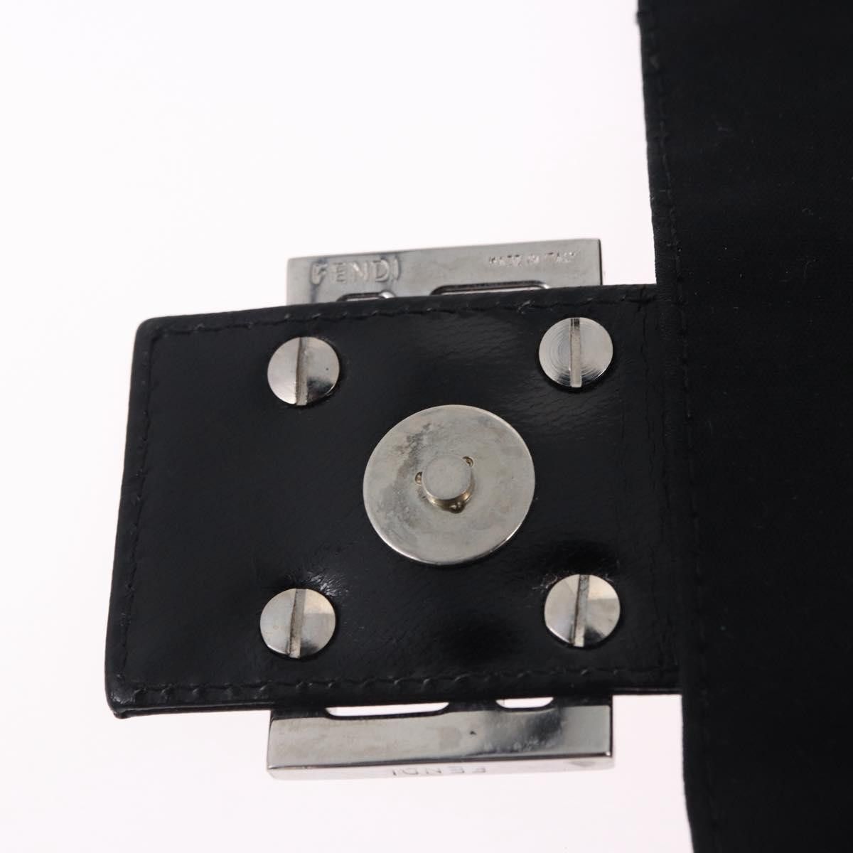Fendi FENDI Mamma Baguette Shoulder Bag Cotton jersey Black Silver Size ONE SIZE - 10 Thumbnail