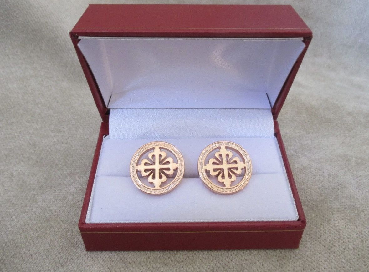 New Patek Philippe Rose Gold Concessionaire Cufflinks, Men's — image 3 of 4