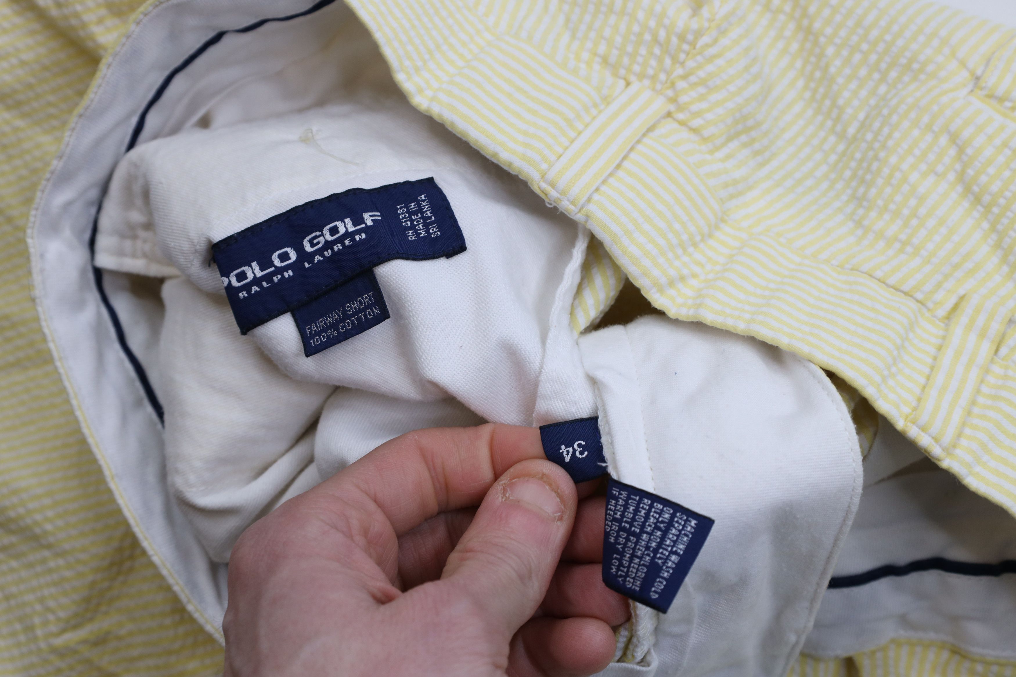 Ralph Lauren Vintage 90s Polo Golf Ralph Lauren Seersucker Chino Shorts Size US 34 / EU 50 - 7 Thumbnail