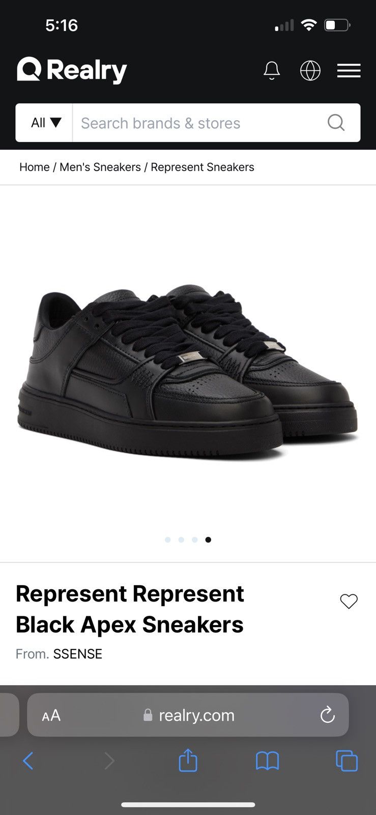 Represent Clo. Represent Apex black leather Size US 11 / EU 44 - 1 Preview