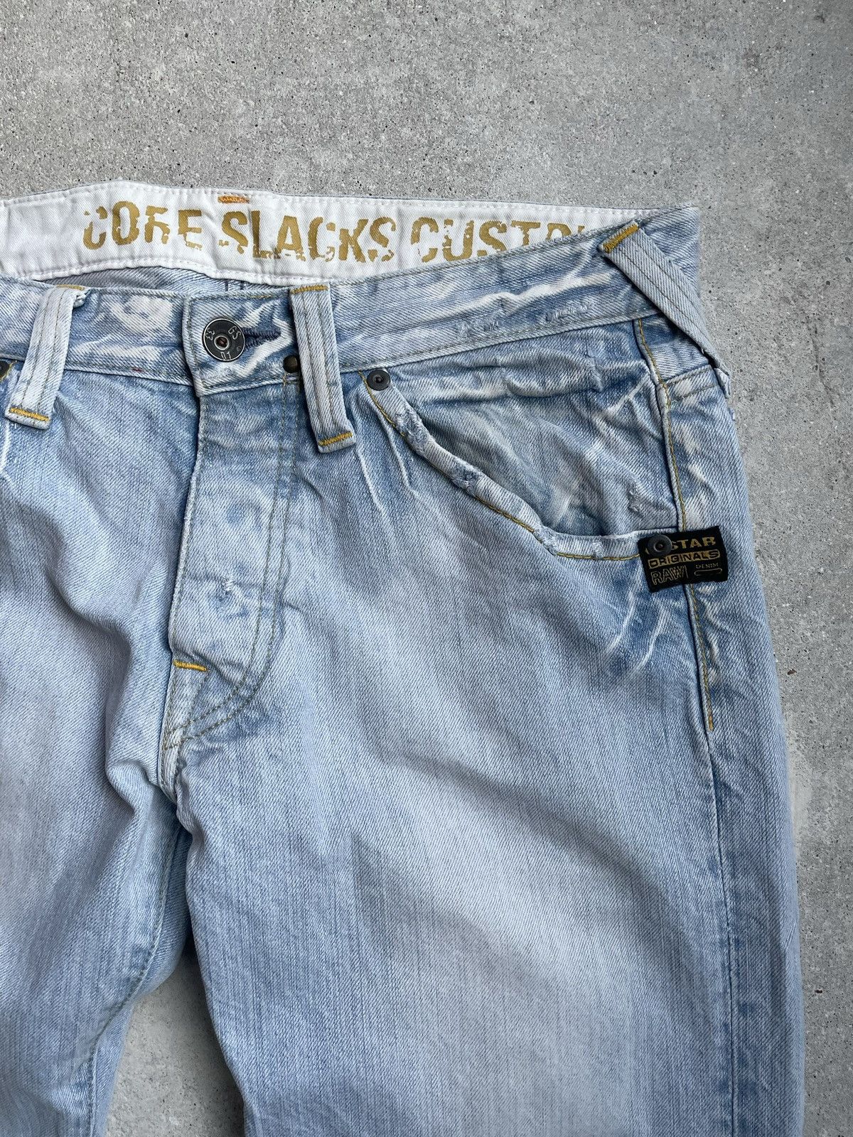 G-Star × Vintage Vintage G Star Raw blue denim jeans Size US 32 / EU 48 - 4 Thumbnail