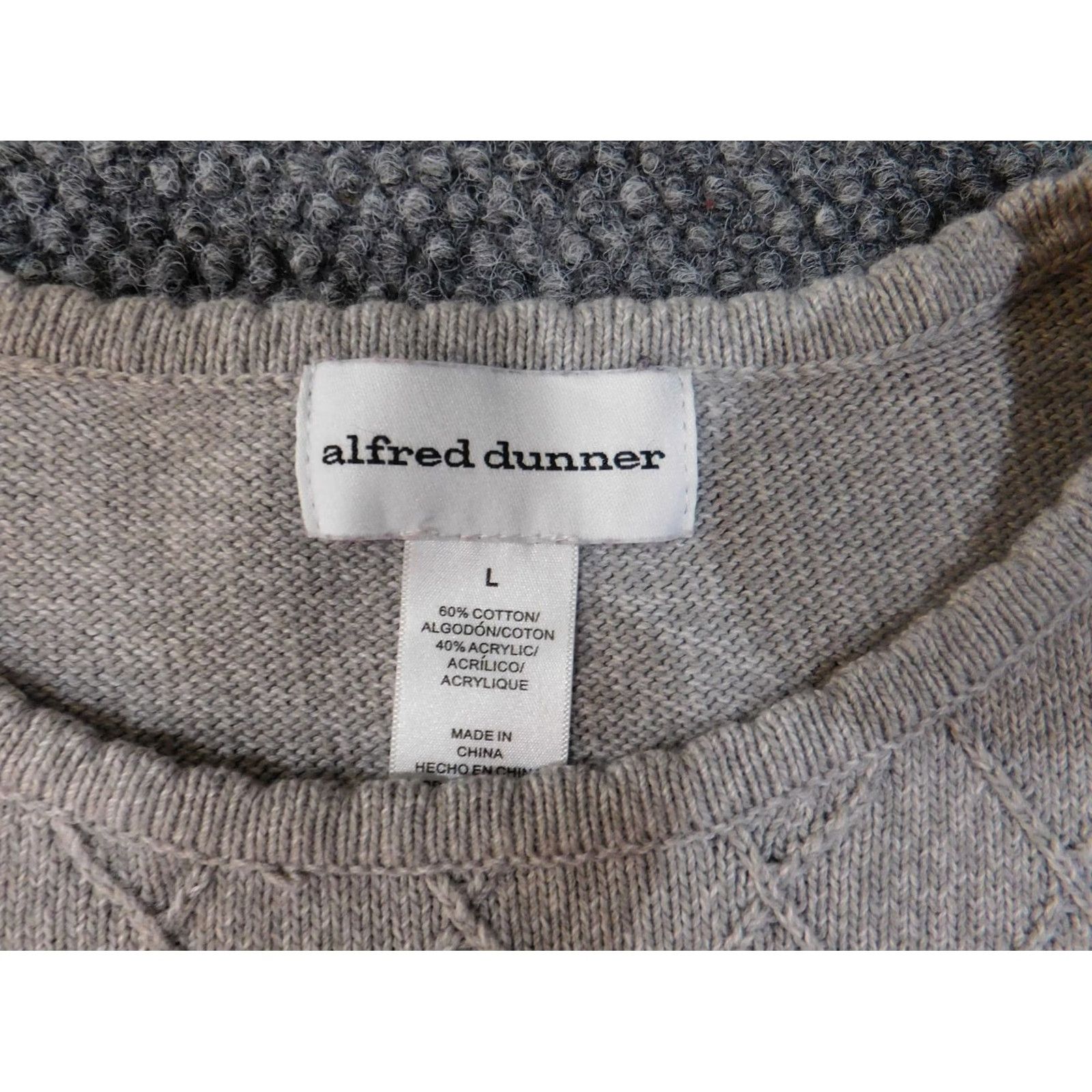 Vintage Alfred Dunner Sweater Womens Pullover Crew Neck L Gray Floral Embroidered Knit Cotton Acrylic Raglan Sleeve Modern Vintage: No, Regular Fit Size L / US 10 / IT 46 - 6 Thumbnail