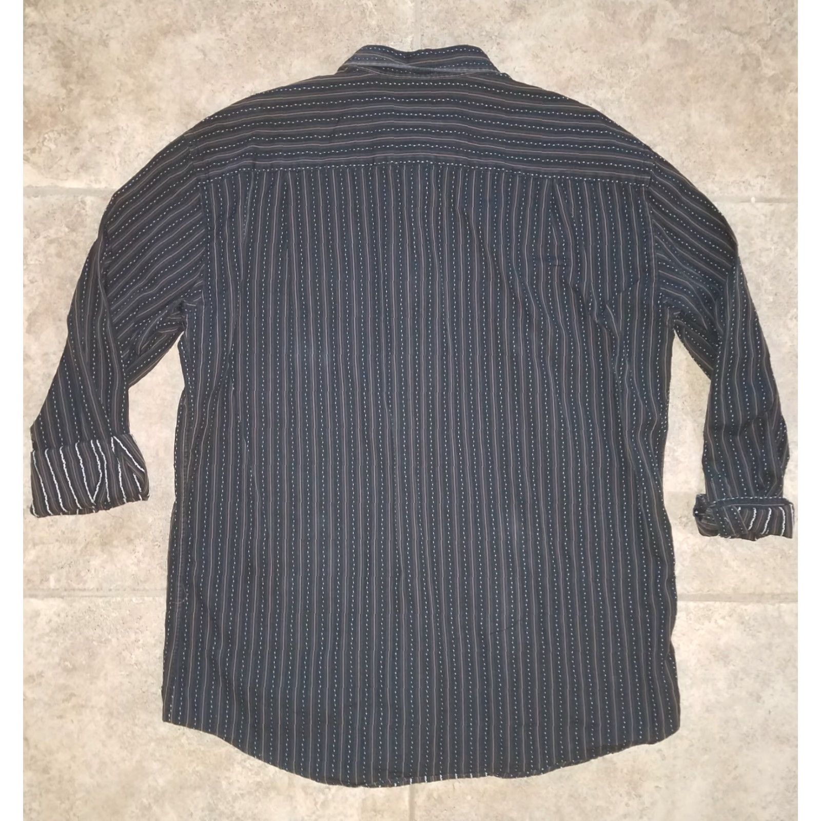 Zanella Zanella Shirt Mens XL Button-Down Dark Made In Italy Black Button-Up Long Sleeve XL Mens Size US XL / EU 56 / 4 - 5 Thumbnail