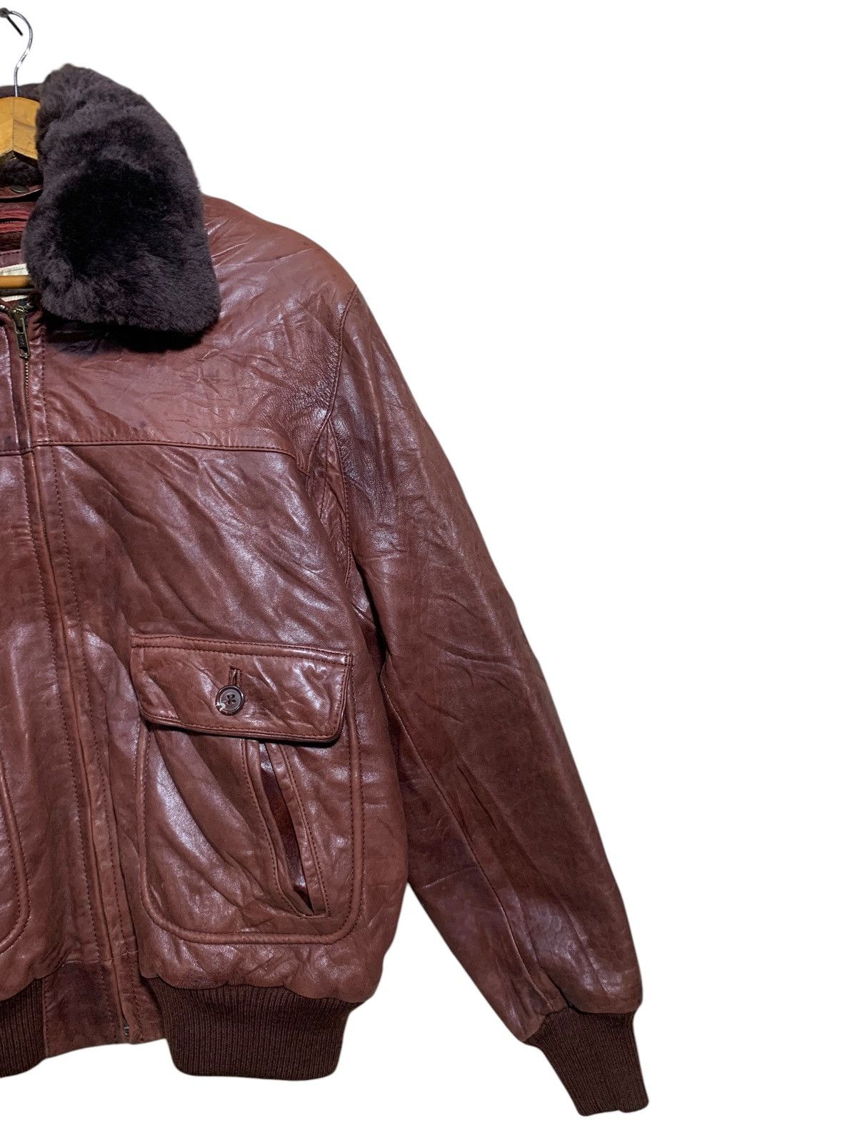 Japanese Brand 🔥VTG SHEEPSKIN LEATHER JACKETS SHERPA Size US L / EU 52-54 / 3 - 3 Thumbnail