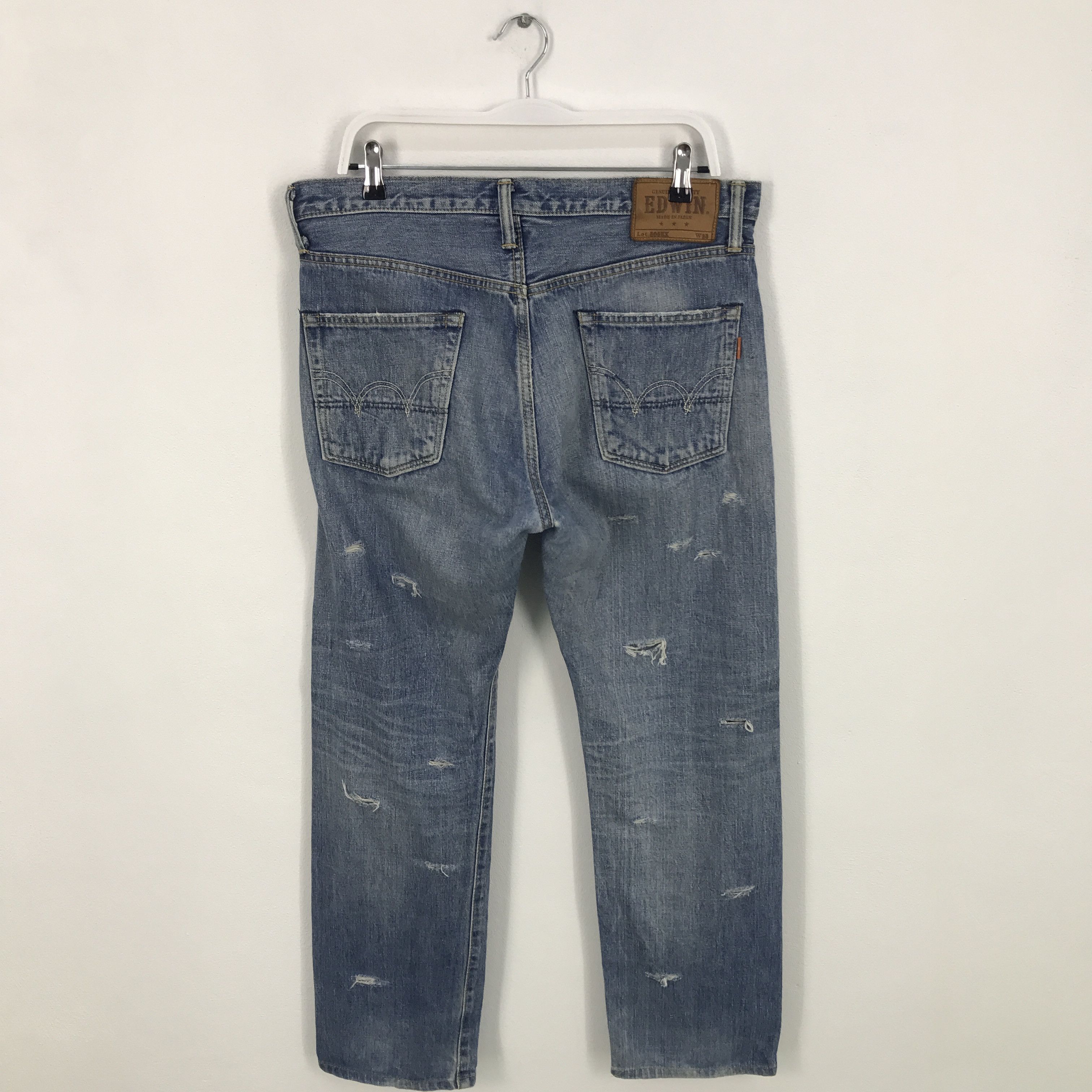 Edwin × Japanese Brand Rare edwin distressed jeans Size US 33 - 3 Thumbnail
