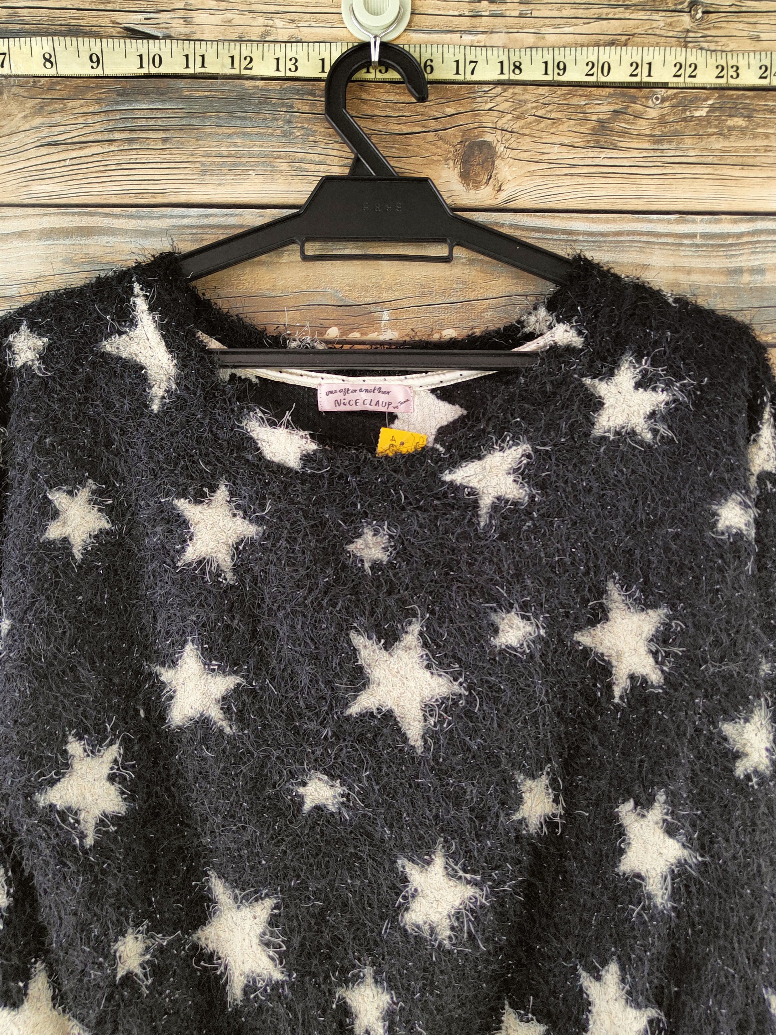 Japanese Brand DL Nice Claup star White Fur shaggy Mohair Knitwear #46-922 Size S / US 4 / IT 40 - 2 Thumbnail