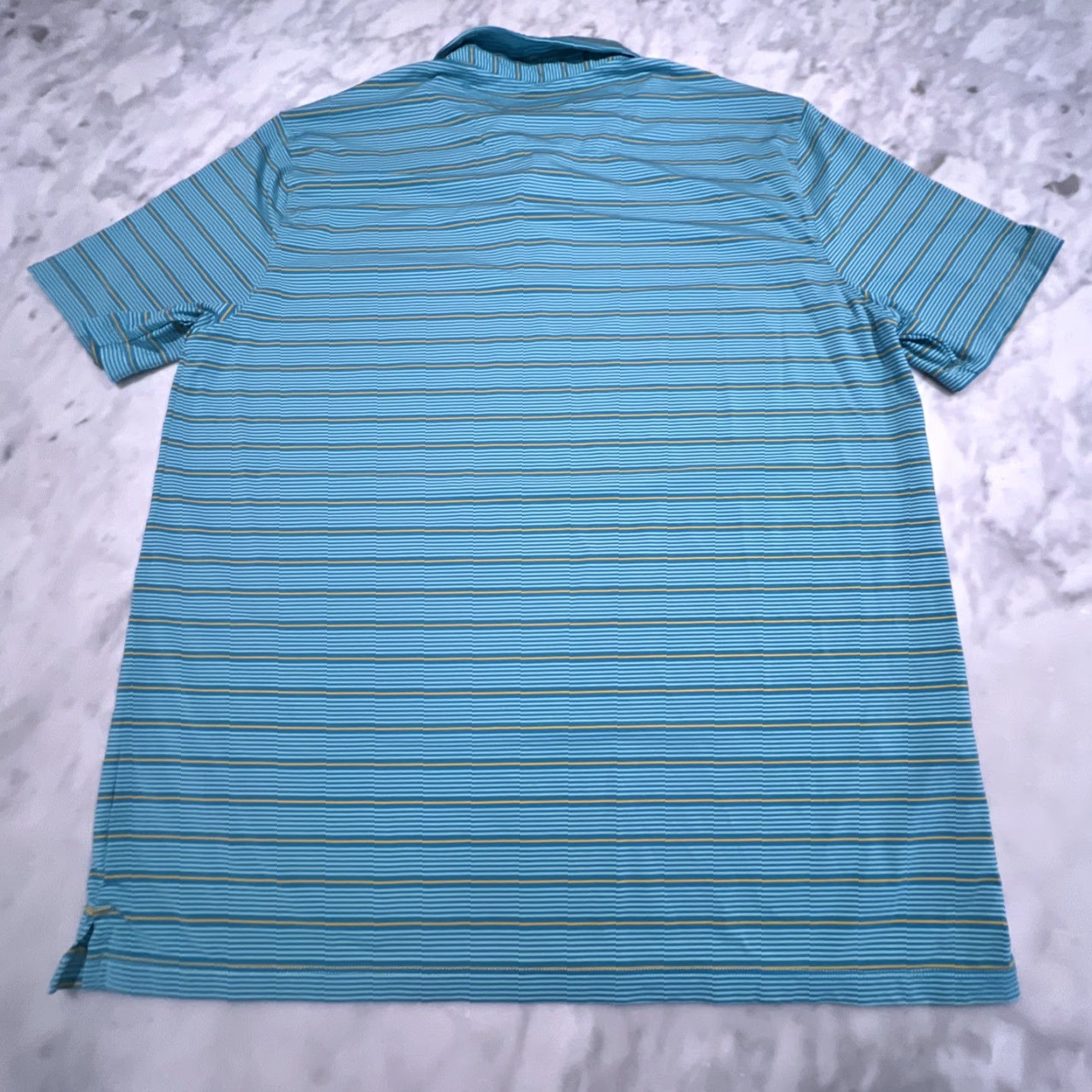 Tommy Bahama Tommy Bahama Shirt Mens Large Blue Striped Short Sleeve Light Island Zone Polo Size US L / EU 52-54 / 3 - 5 Thumbnail