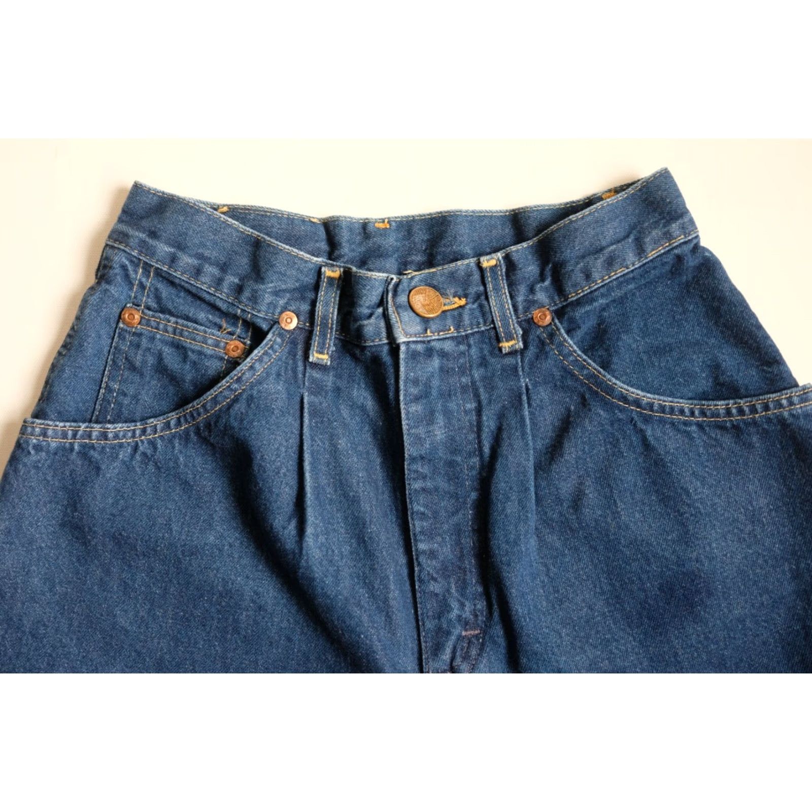Levi's VINTAGE Levi's Strauss PLEATED Dark Denim UNION USA MADE Jeans Pants SZ 7 Womens Size 28" / US 6 / IT 42 - 6 Thumbnail