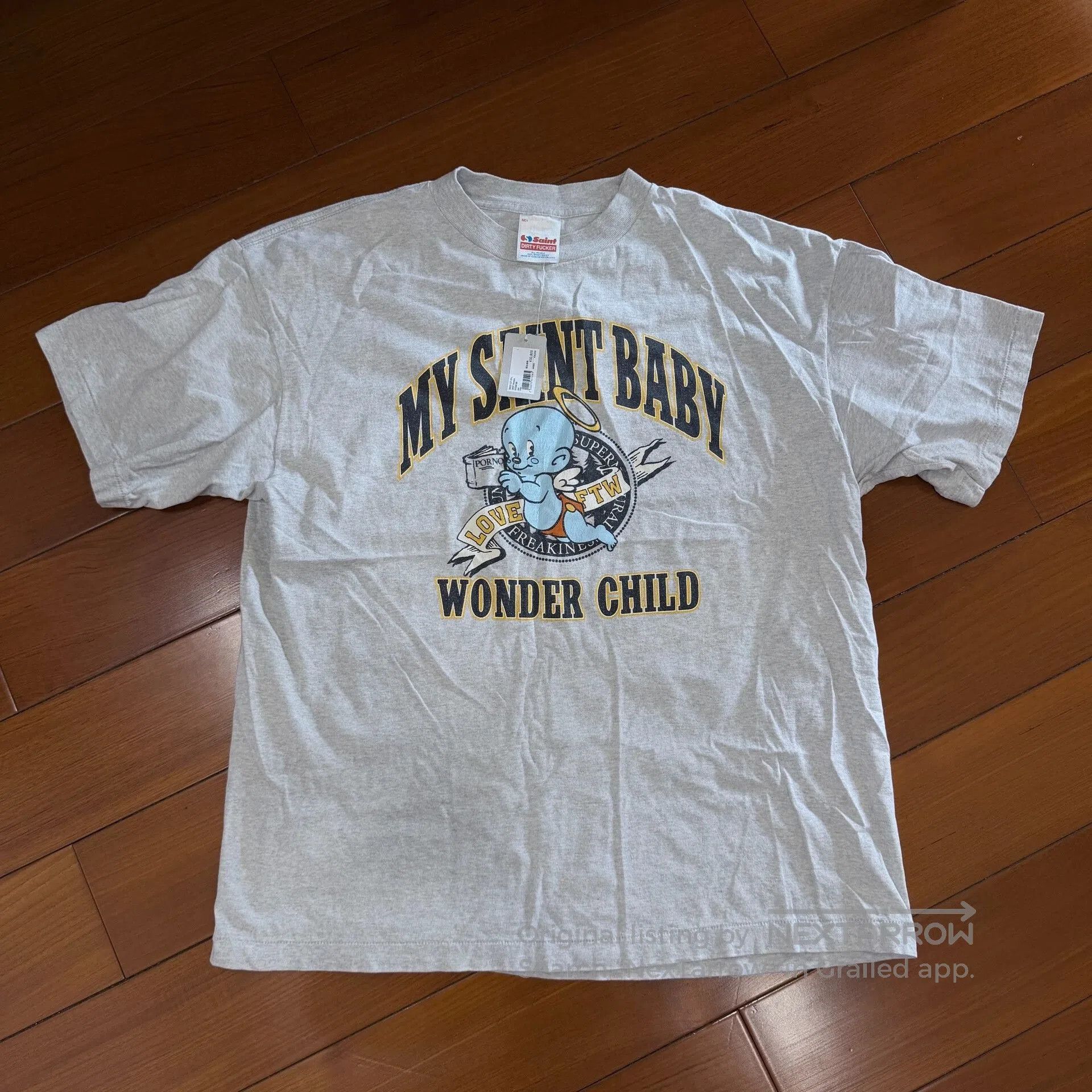 Saint Michael Saint Michael Gray Angel Washed Vintage Tee. Size US XL / EU 56 / 4 - 1 Thumbnail