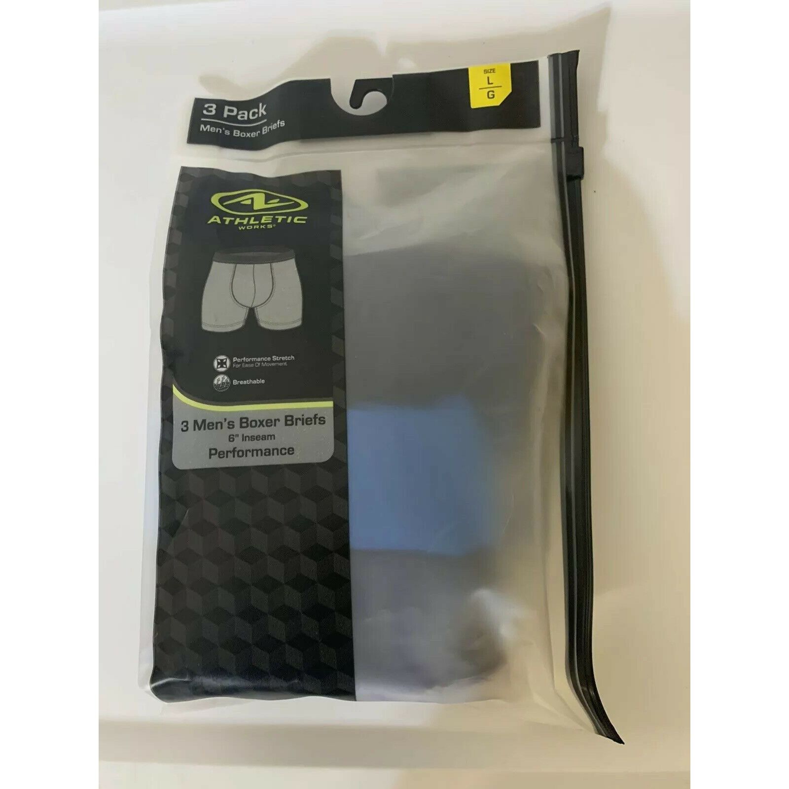Athletic Works New Athletic Works Men's Boxer Briefs Sz L 3 Pack Perform St Size ONE SIZE - 2 Thumbnail