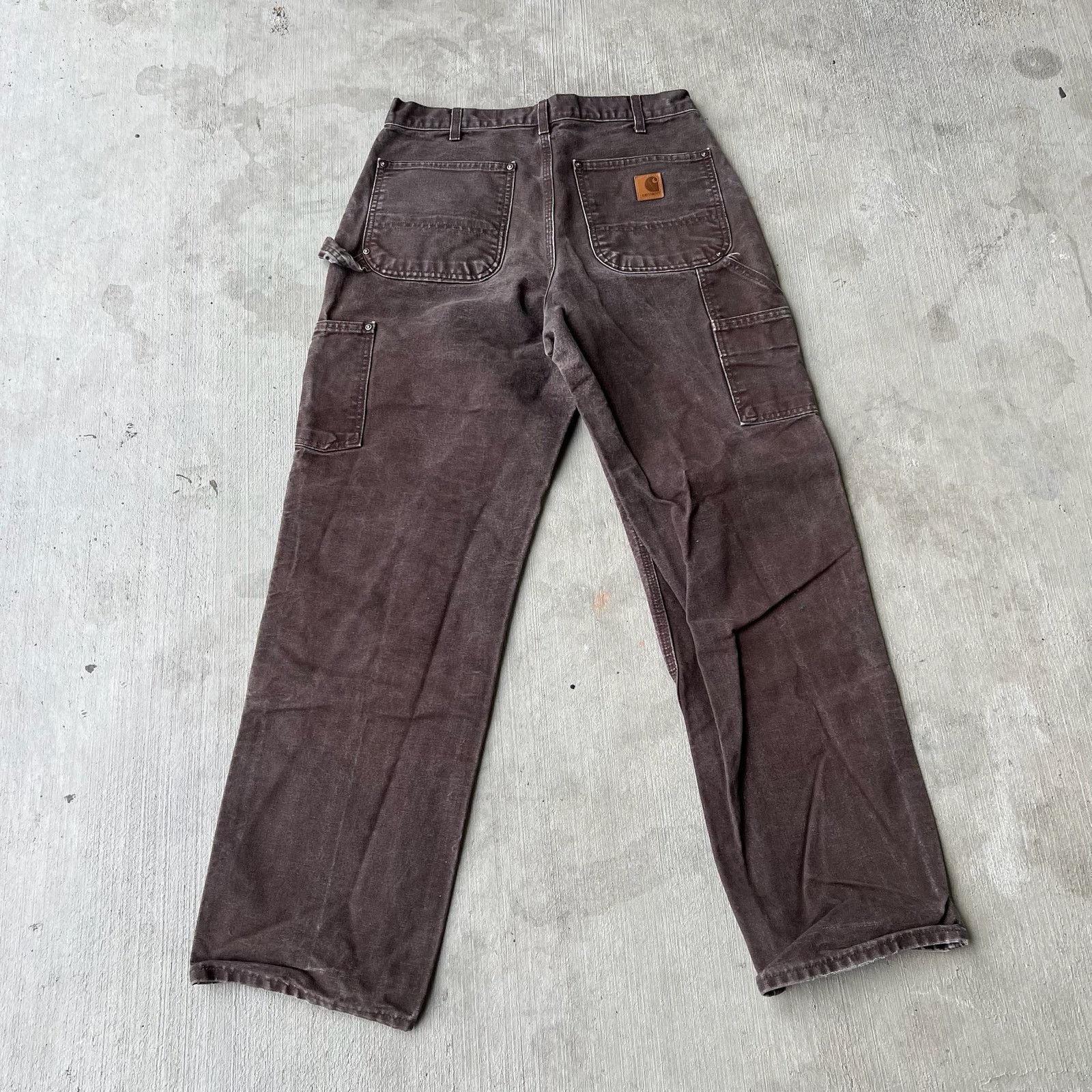 Carhartt × Vintage Carhartt faded brown double knee work wear carpenter pants Size US 31 - 4 Thumbnail