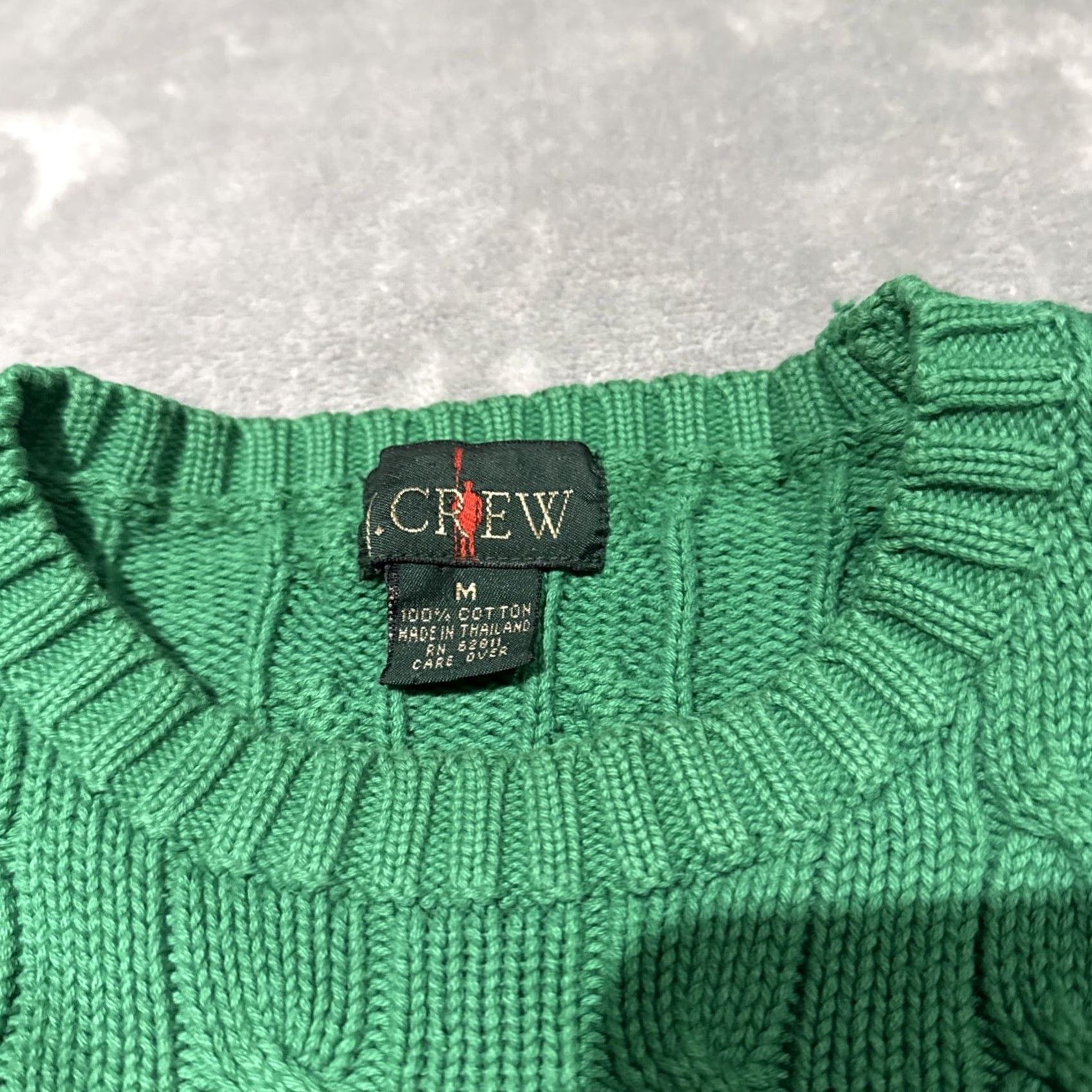 J.Crew VINTAGE J.CREW Oarsman Sweater Men's XL Green Heavyweight Cable-Knit Crewneck Fisherman Pullover 90s Grunge Outdoor Classics Mens Size US XL / EU 56 / 4 - 3 Thumbnail