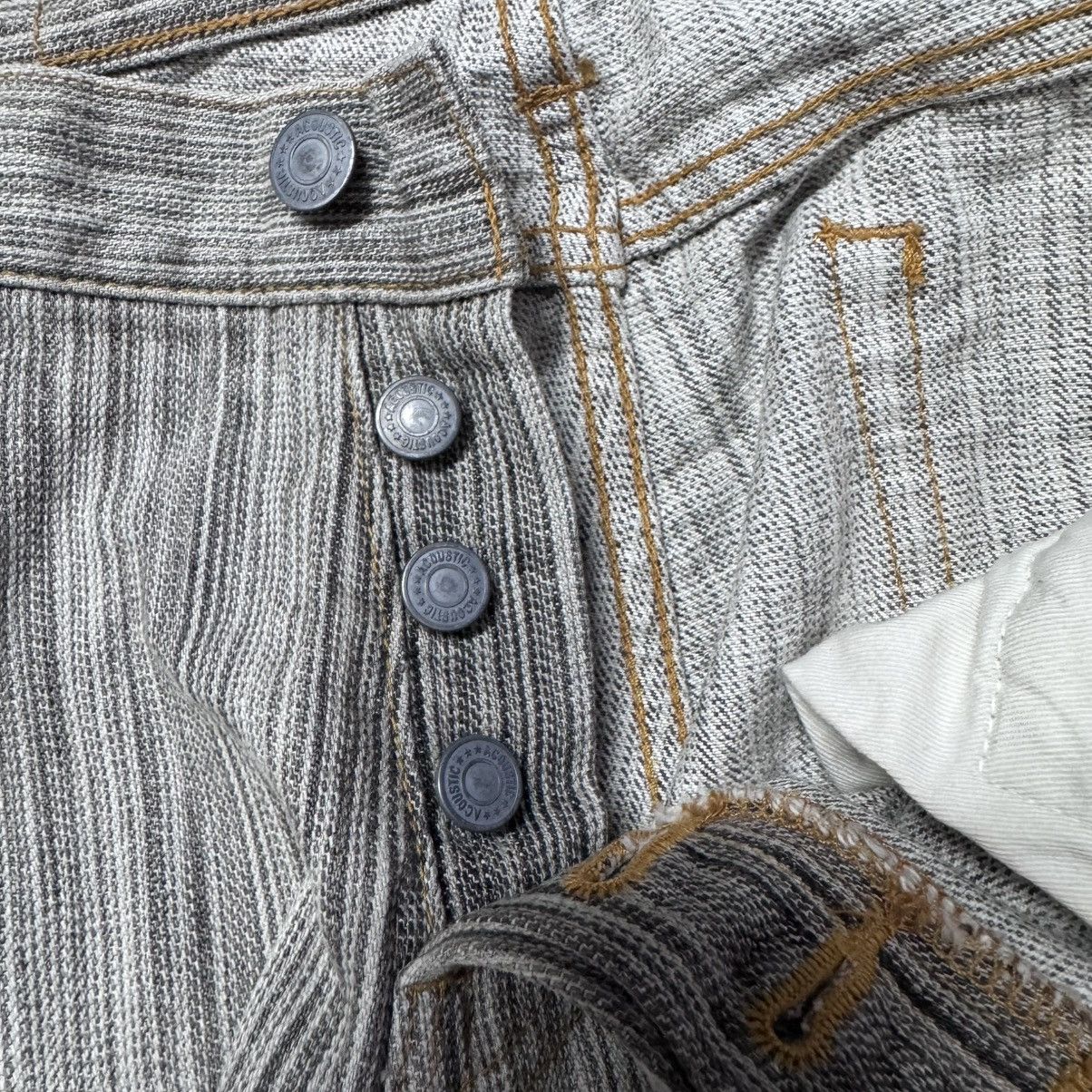 Japanese Brand Acoustic Japan Striped Denim Flare Jeans Size US 30 / EU 46 - 17 Thumbnail