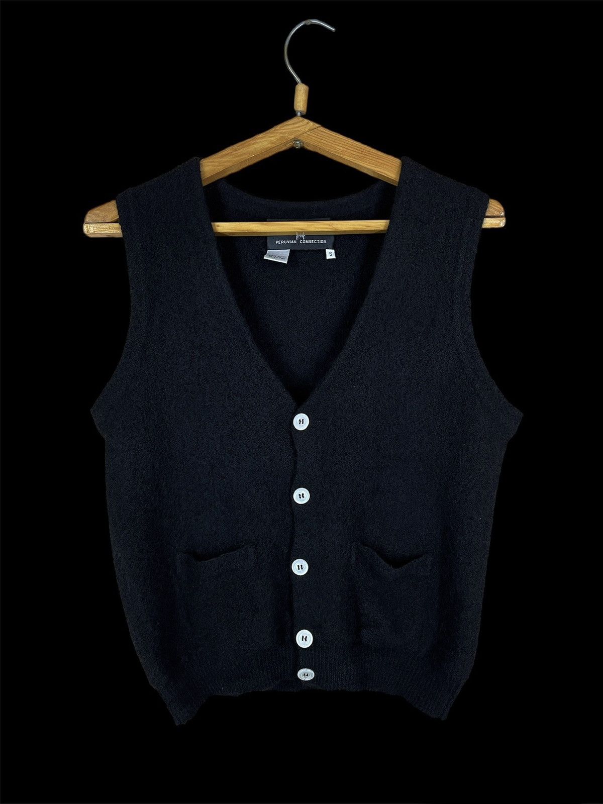 Iris von Arnim × Missoni × Vintage PERUVIAN CONNECTION Alpaca Hand Made Button Up Knit Vest Waistcoat Sweater SZ S Size S / US 4 / IT 40 - 8 Thumbnail