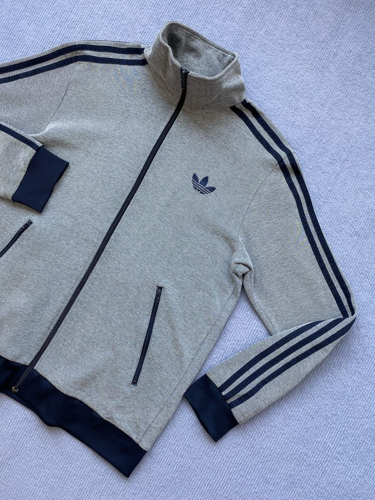 Adidas Vintage Adidas Grey/Navy Trefoil Track Jacket✨ Size US M / EU 48-50 / 2 - 3 Thumbnail