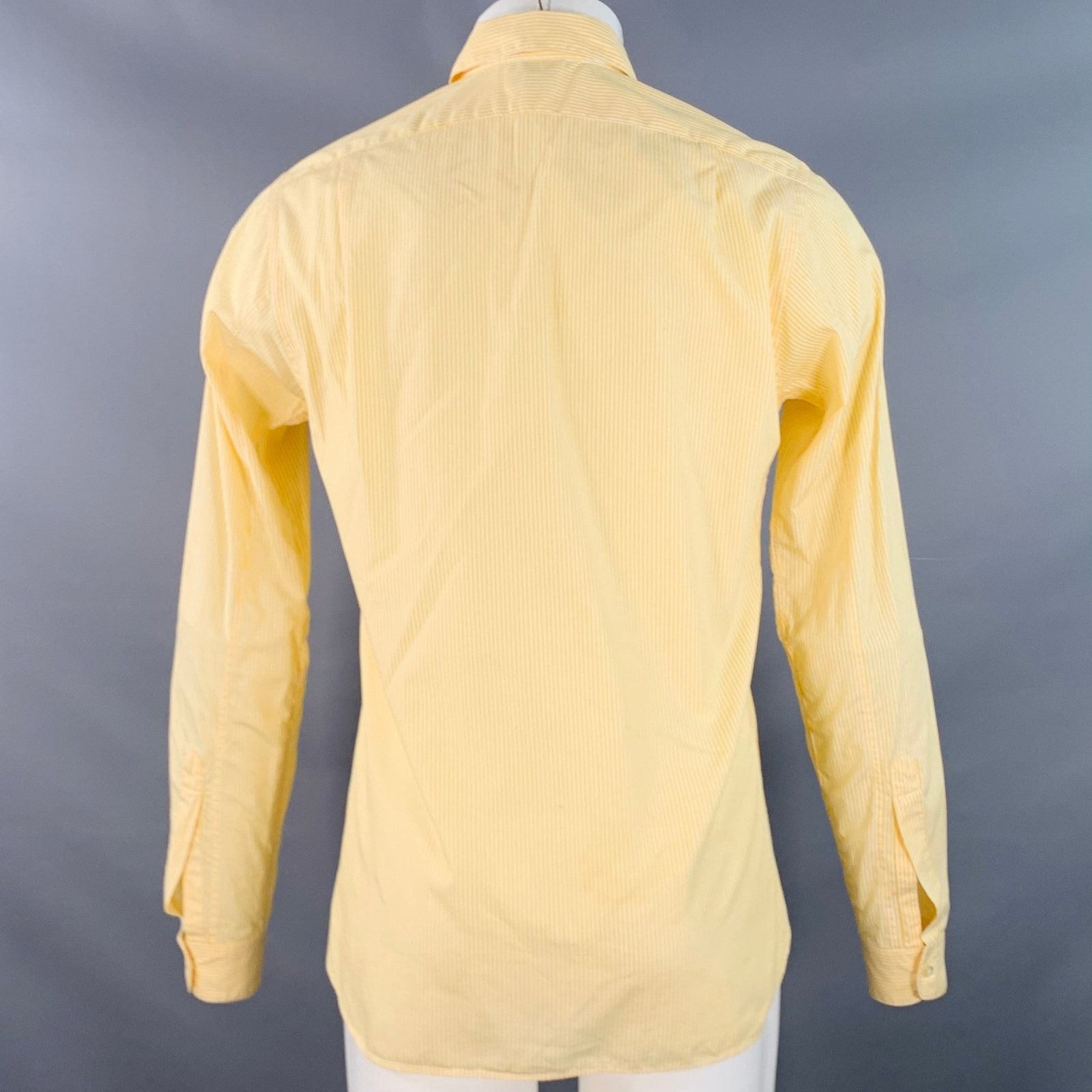 Steven Alan Yellow White Stripe Cotton Button Down Collar Long Sleeve Size US S / EU 44-46 / 1 - 4 Thumbnail